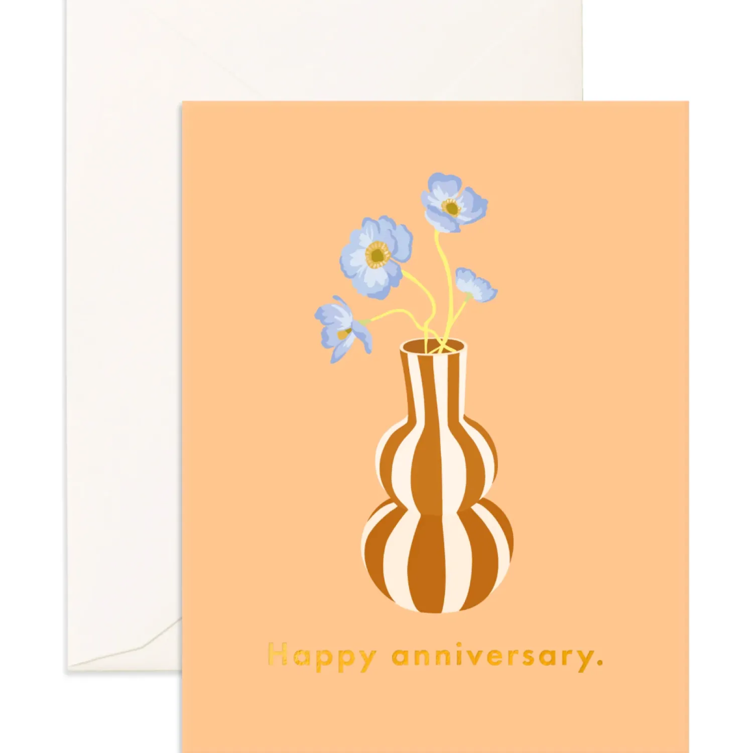 Fox & Fallow Anniversary Bubble Vase Greeting Card