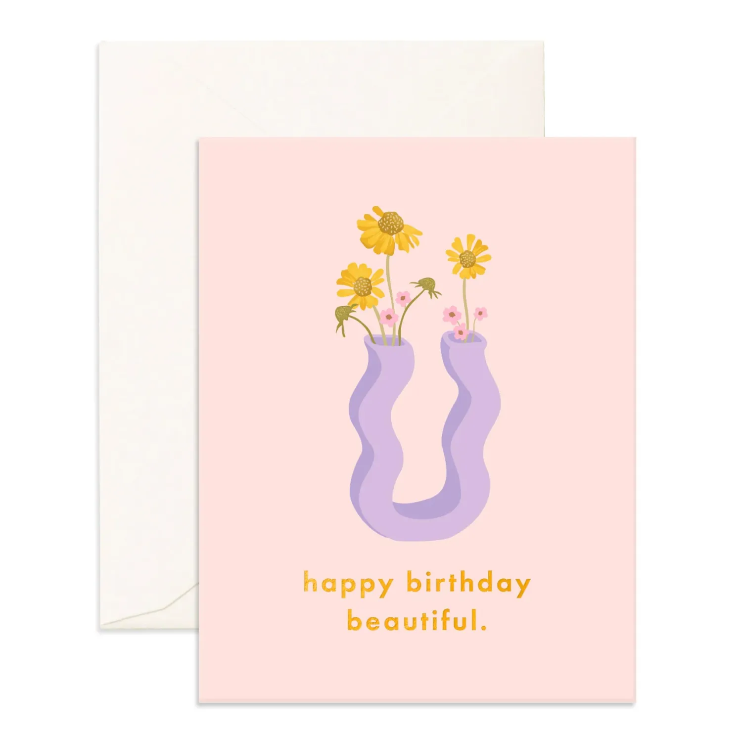 Fox & Fallow Birthday Beautiful Wiggle Vase Greeting Card