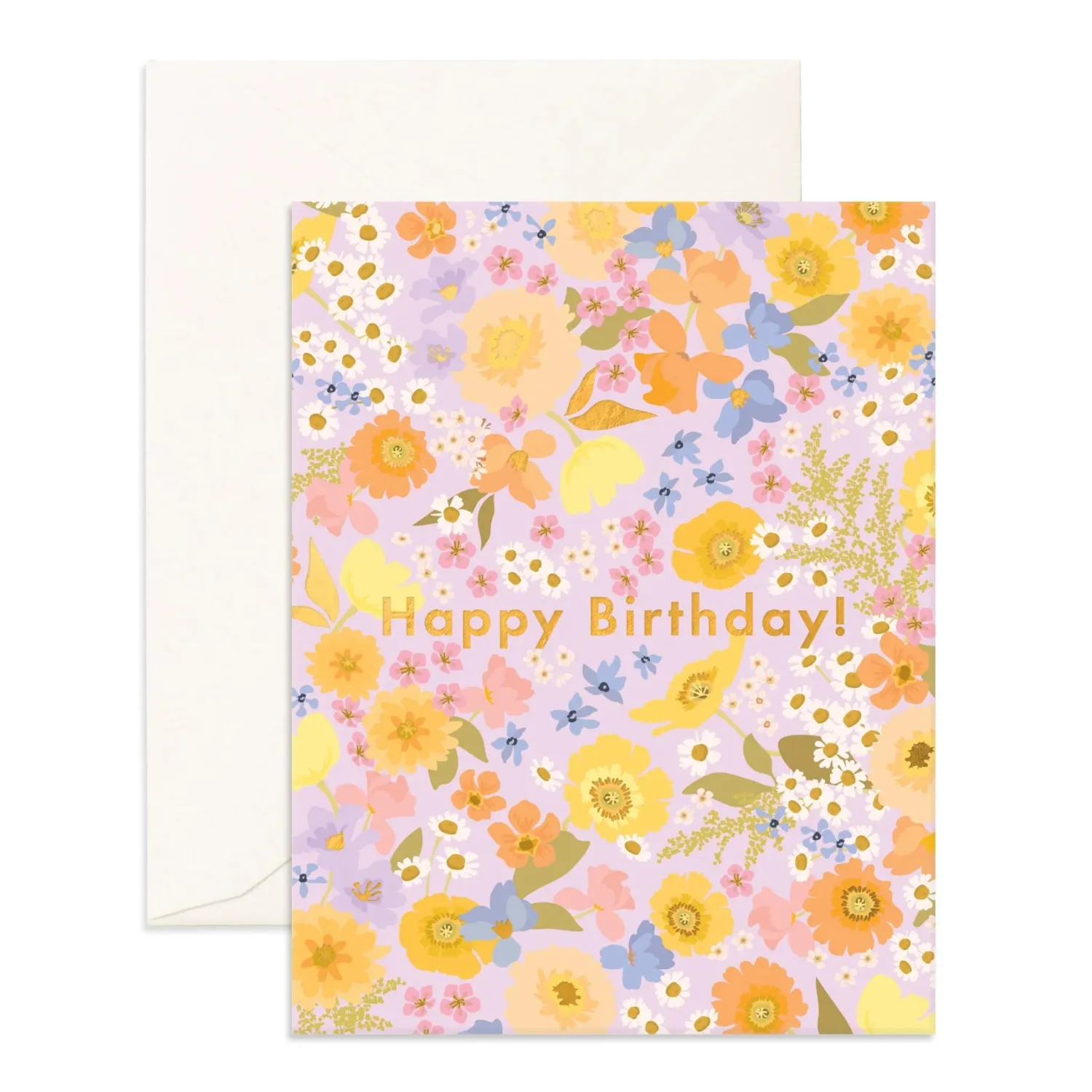 Fox & Fallow Birthday Floralscape Greeting Card