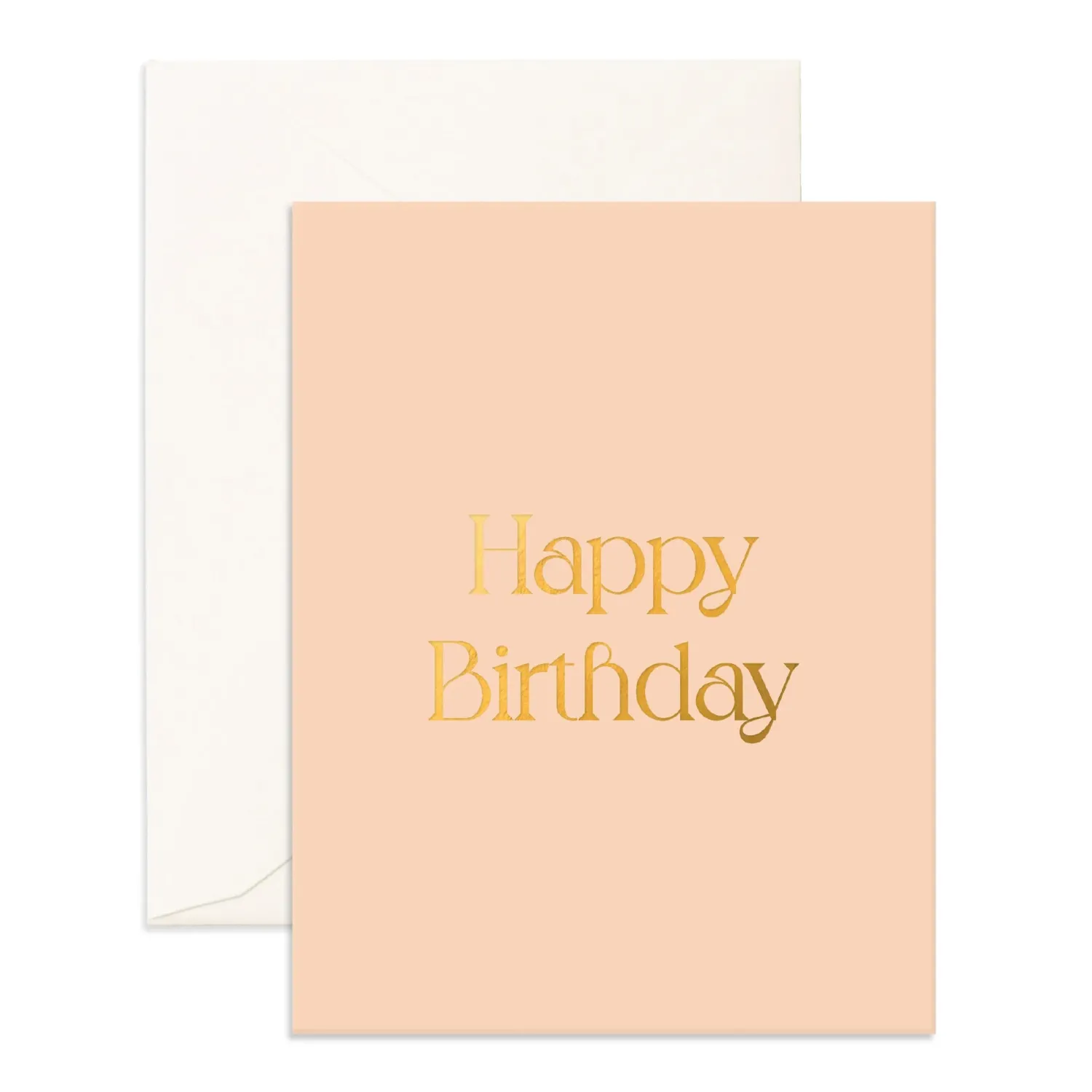 Fox & Fallow Birthday Peach Tree (Gold Embossed) Greeting Card