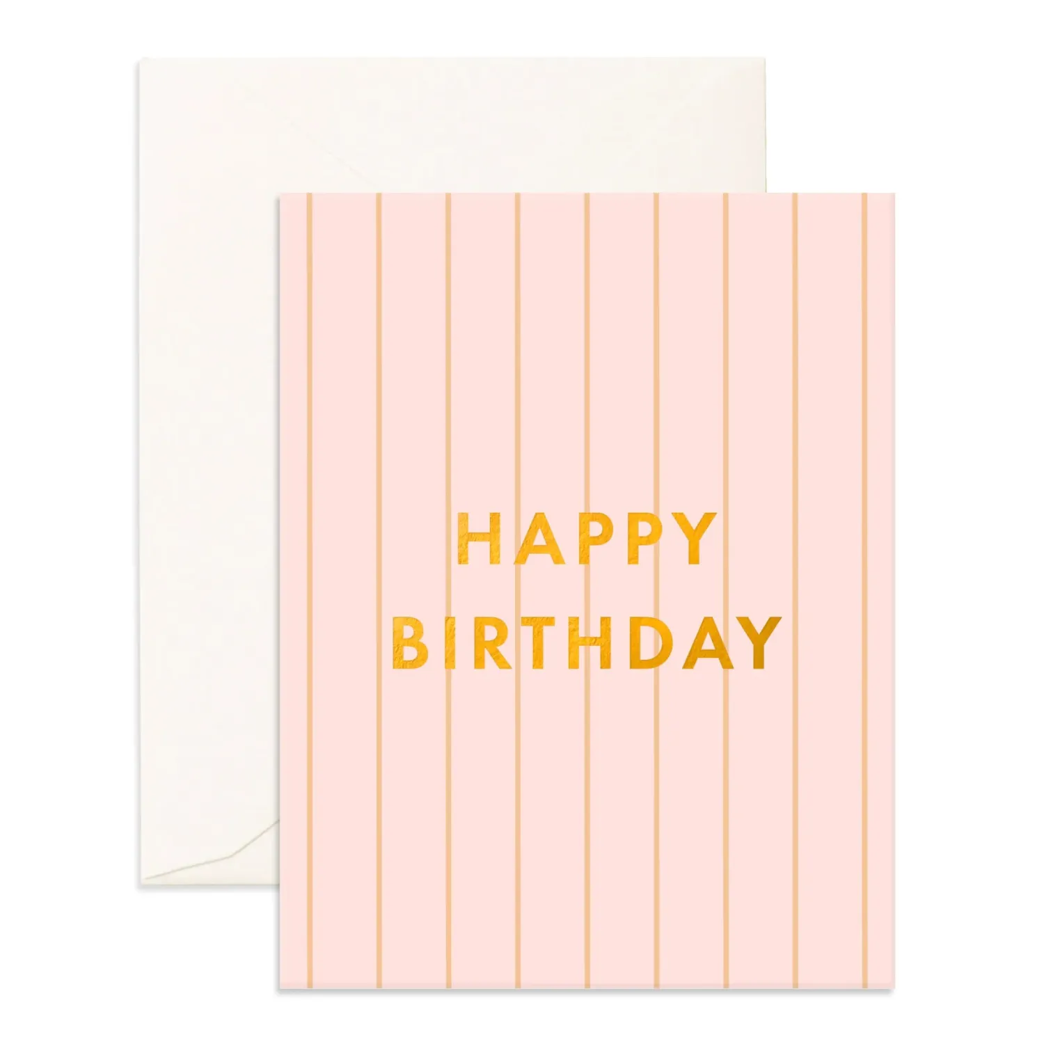 Fox & Fallow Birthday Peony Pinstripe Greeting Card