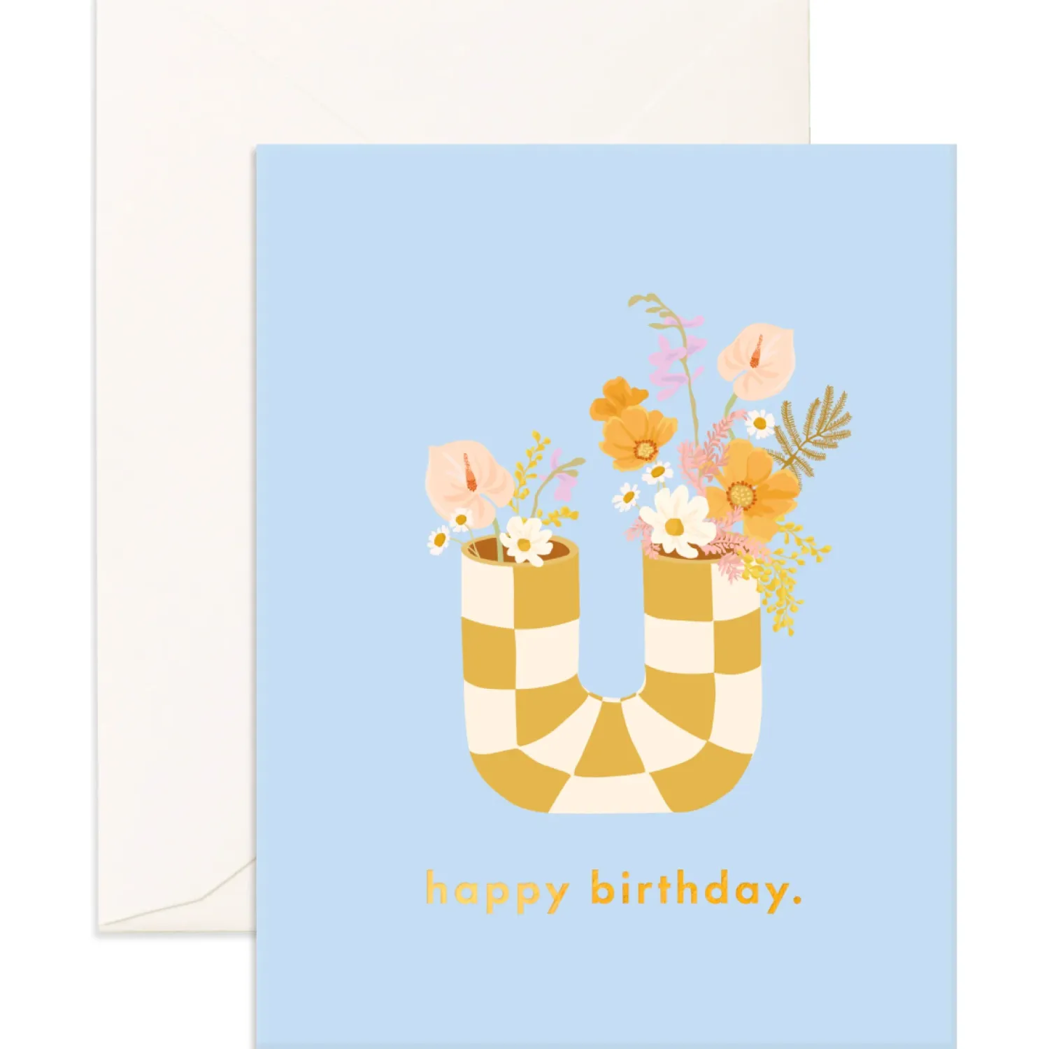 Fox & Fallow Birthday Pipe Vase Greeting Card