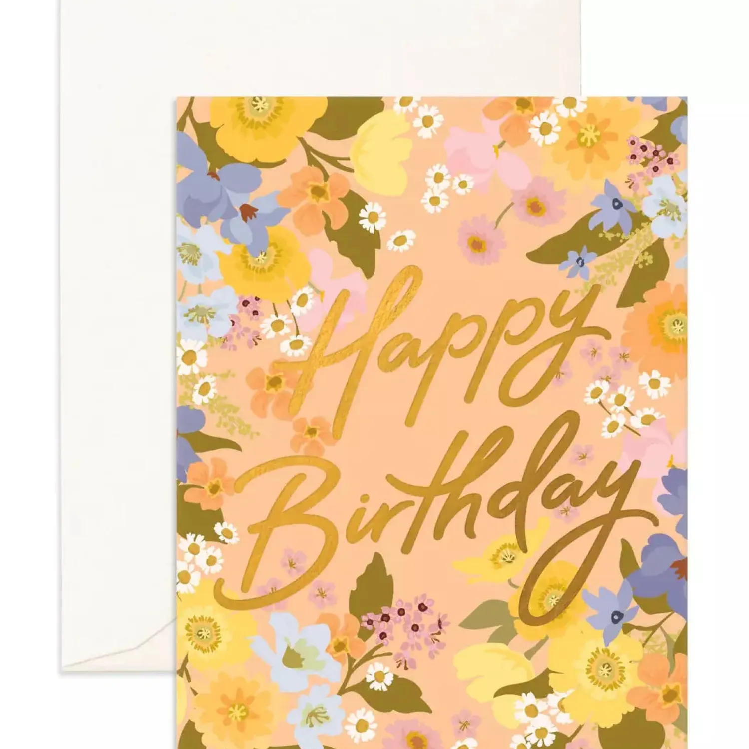 Fox & Fallow Birthday Spring Florals Peach Greeting Card