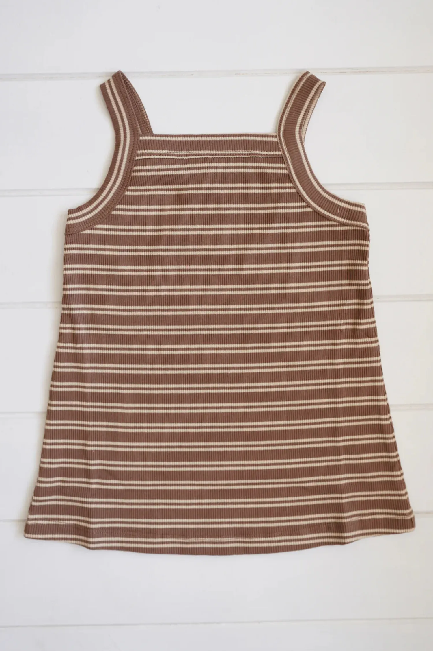 Milky Designs Bobbi Rib Dress - Choc Stripe