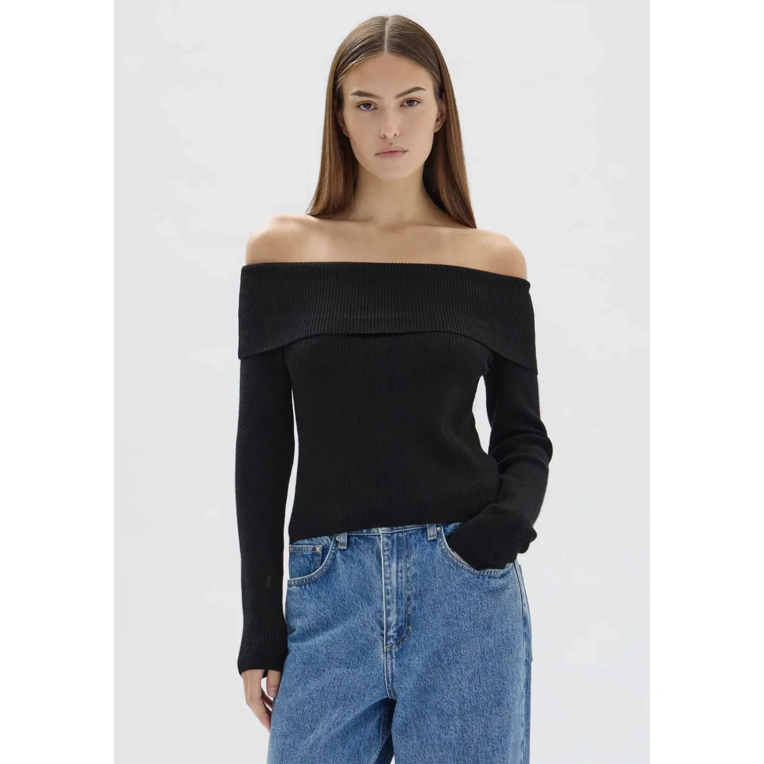 Women Assembly Label Cari Off-Shoulder Merino Wool Top