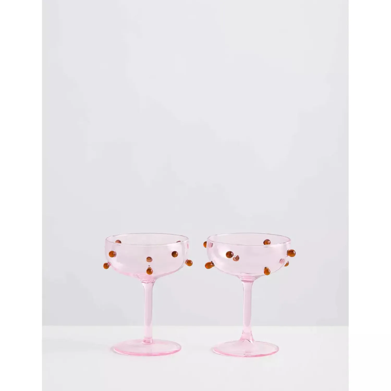 Maison Balzac 2 Champagne Coupes - Pink & Amber