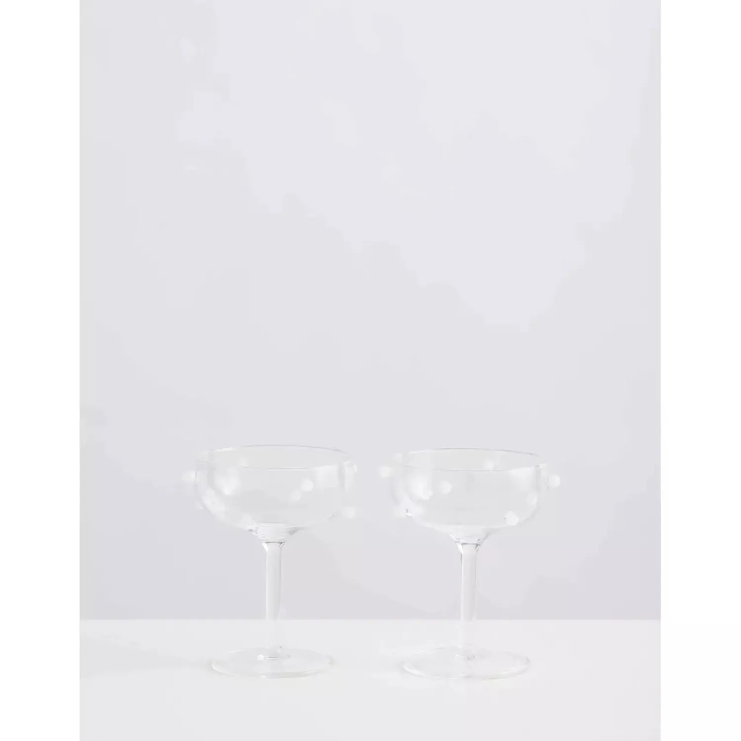 Maison Balzac 2 Champagne Coupes Clear & Opaque