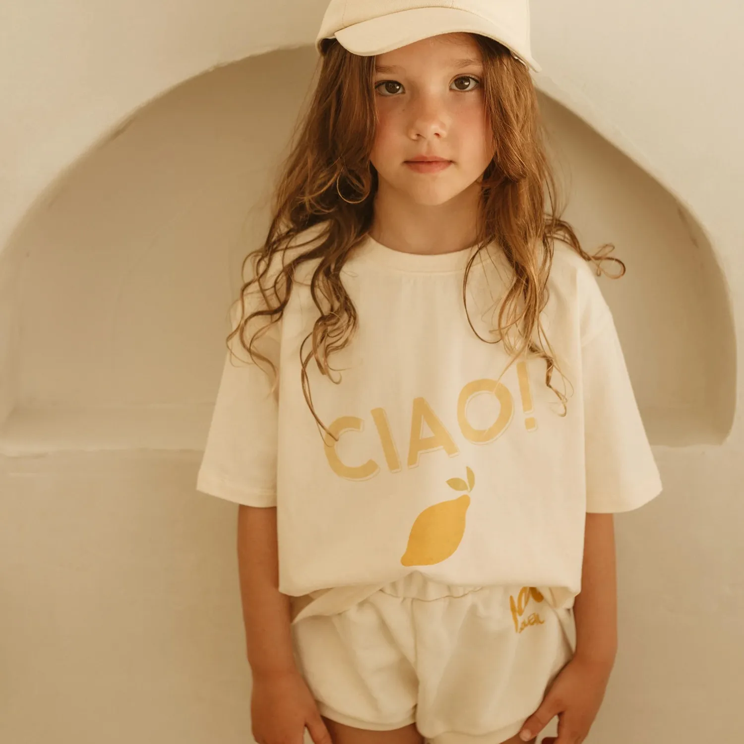 Golden Children Ciao Mid Sleeve Tee - Buttercream