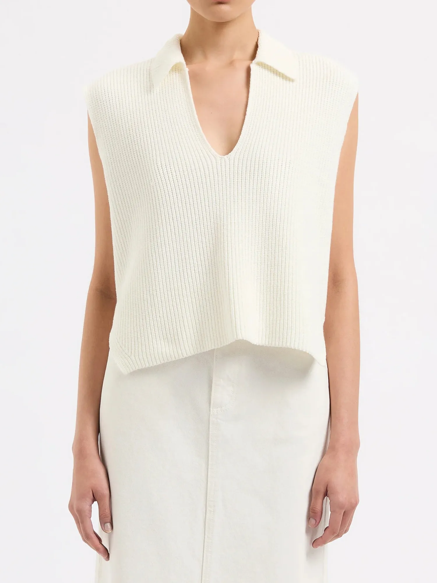 Women Nude Lucy Enes Knit Vest - Salt