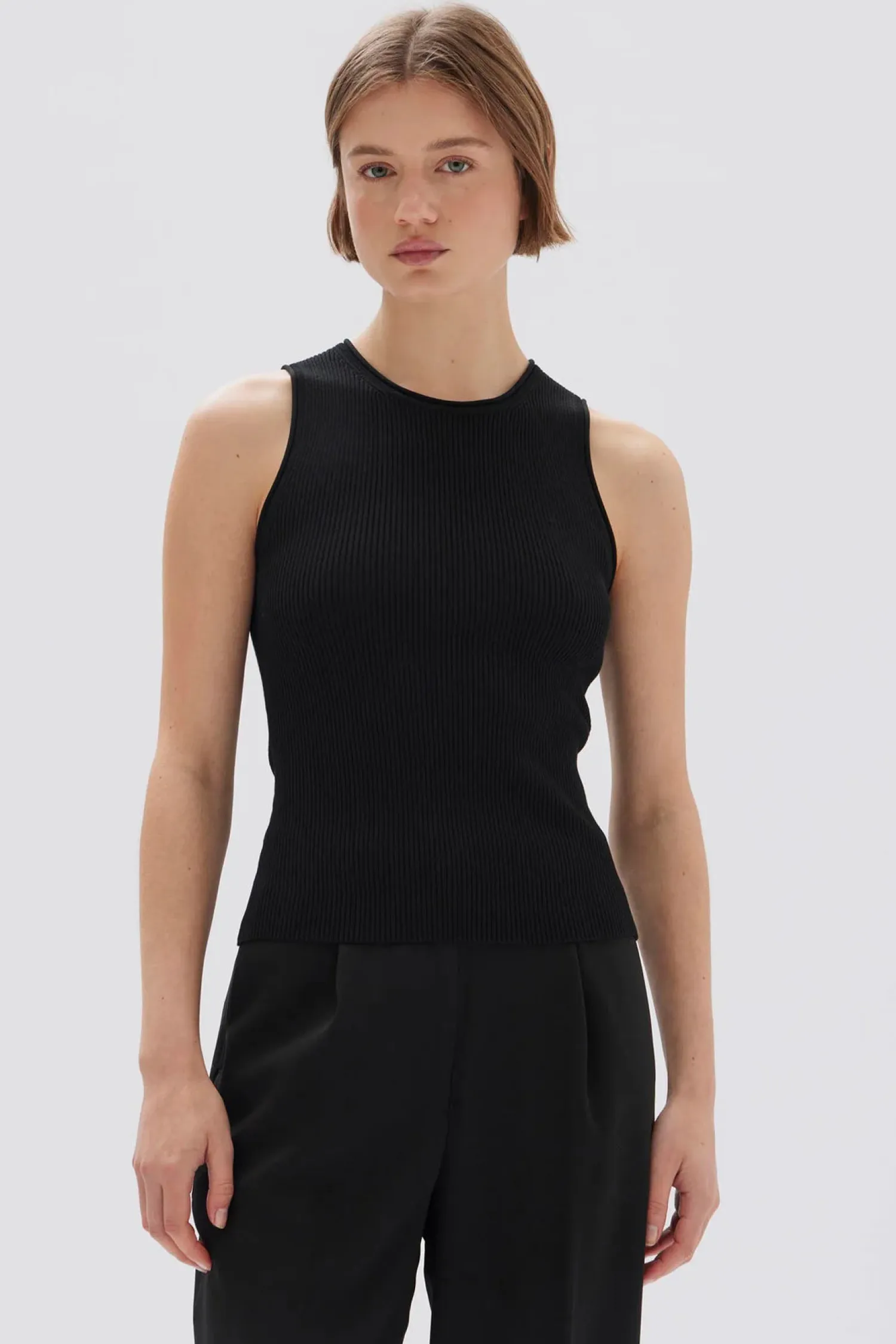 Women Assembly Label Faye Knit Tank - Black