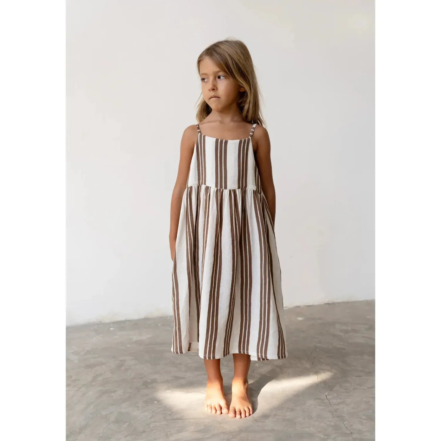 Illoura The Label Field Dress - Cocoa Stripe