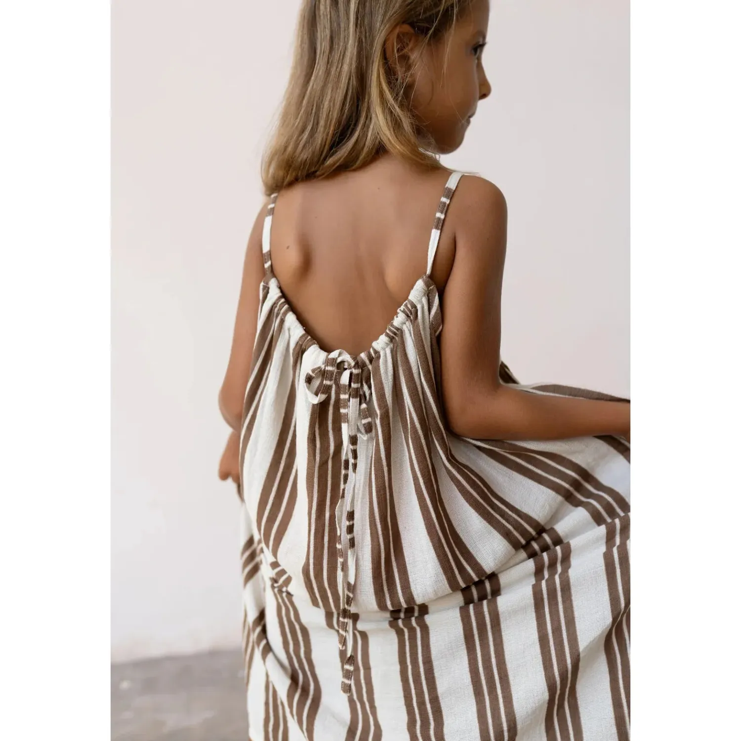 Illoura The Label Field Dress - Cocoa Stripe