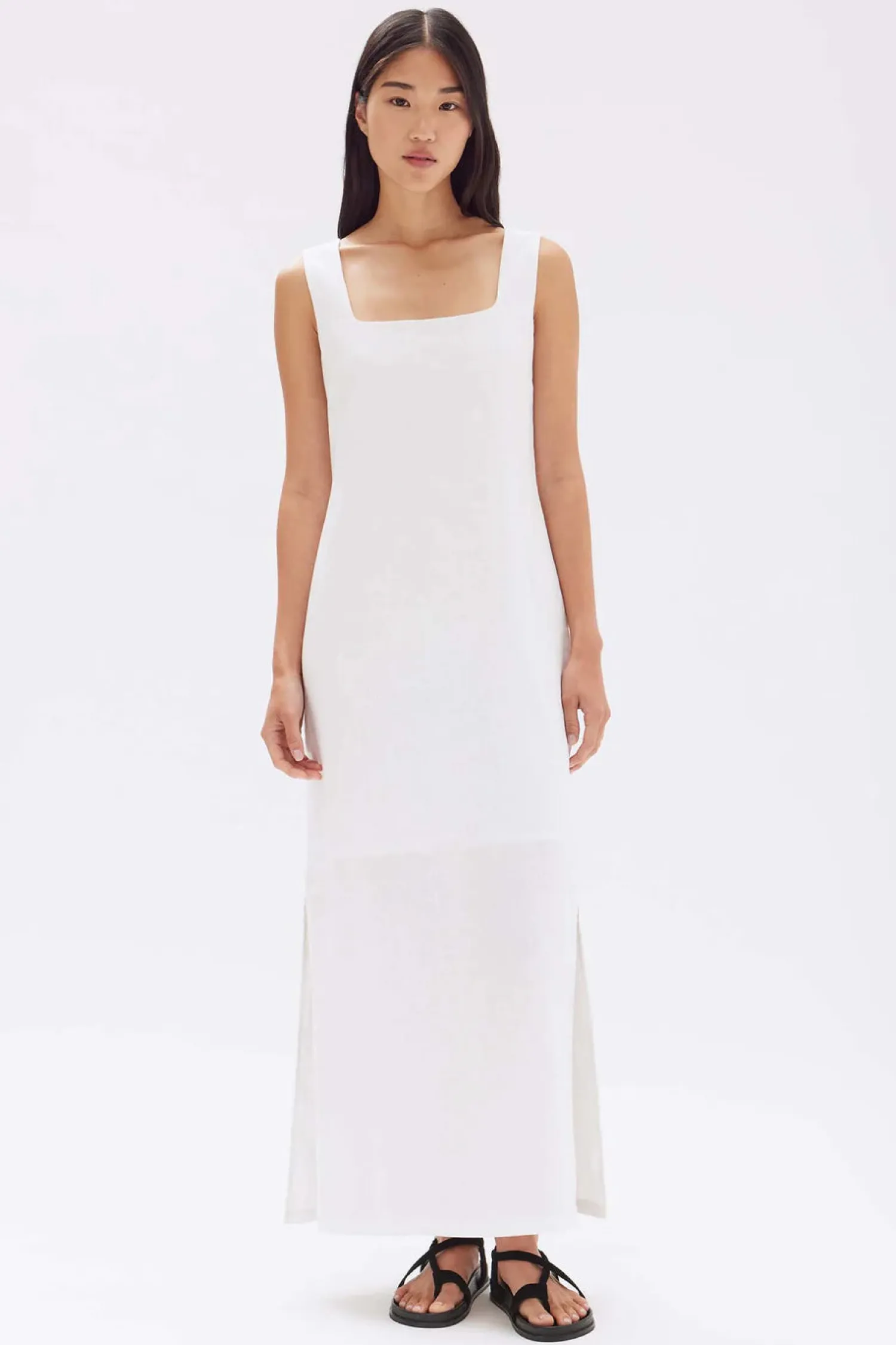 Women Assembly Label Georgina Linen Maxi Dress - White