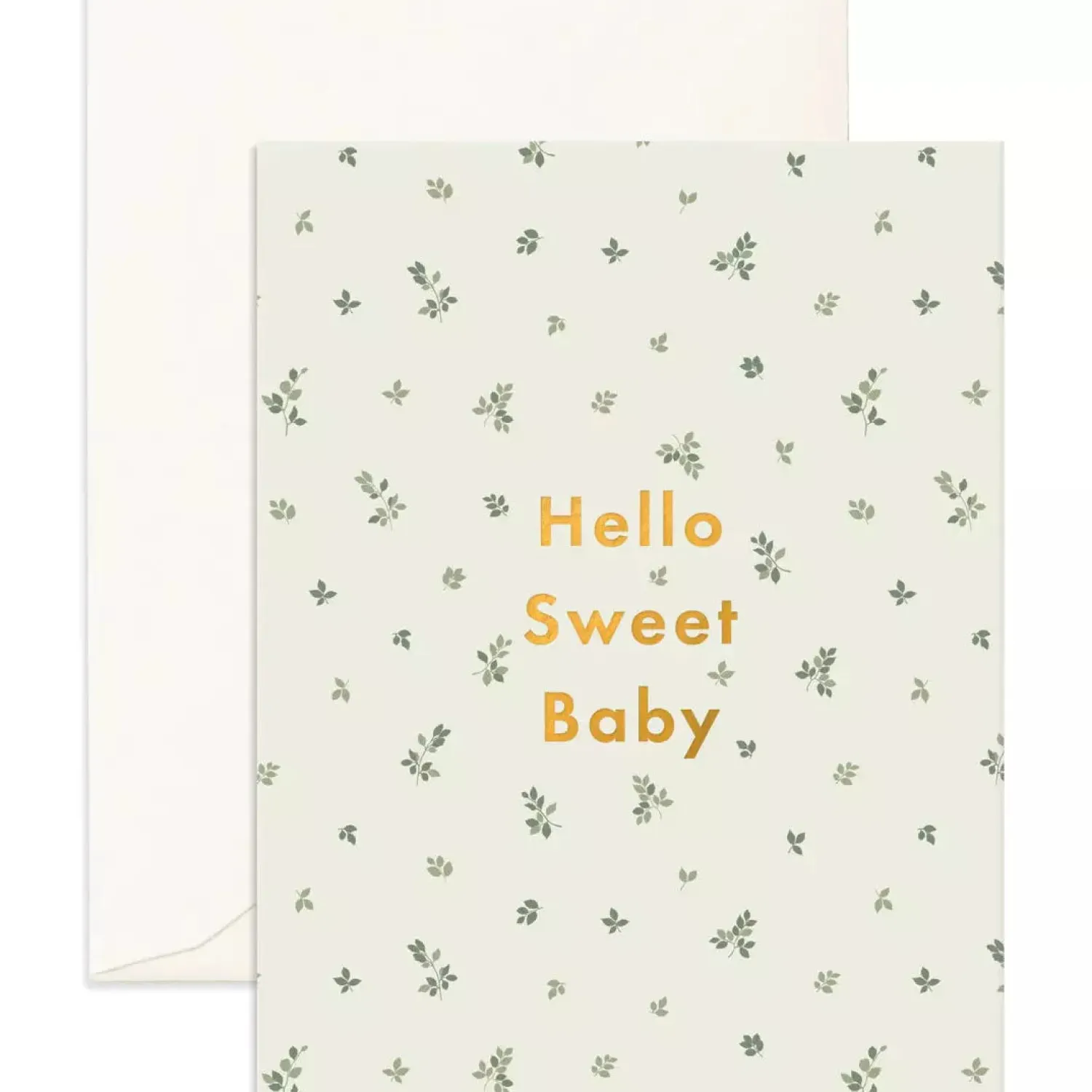 Fox & Fallow Hello Sweet Baby Broderie Greeting Card