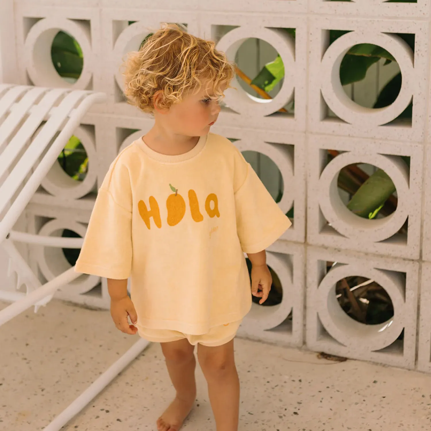 Golden Children Hola Mid Sleeve Tee Terry Towel - Sunlight