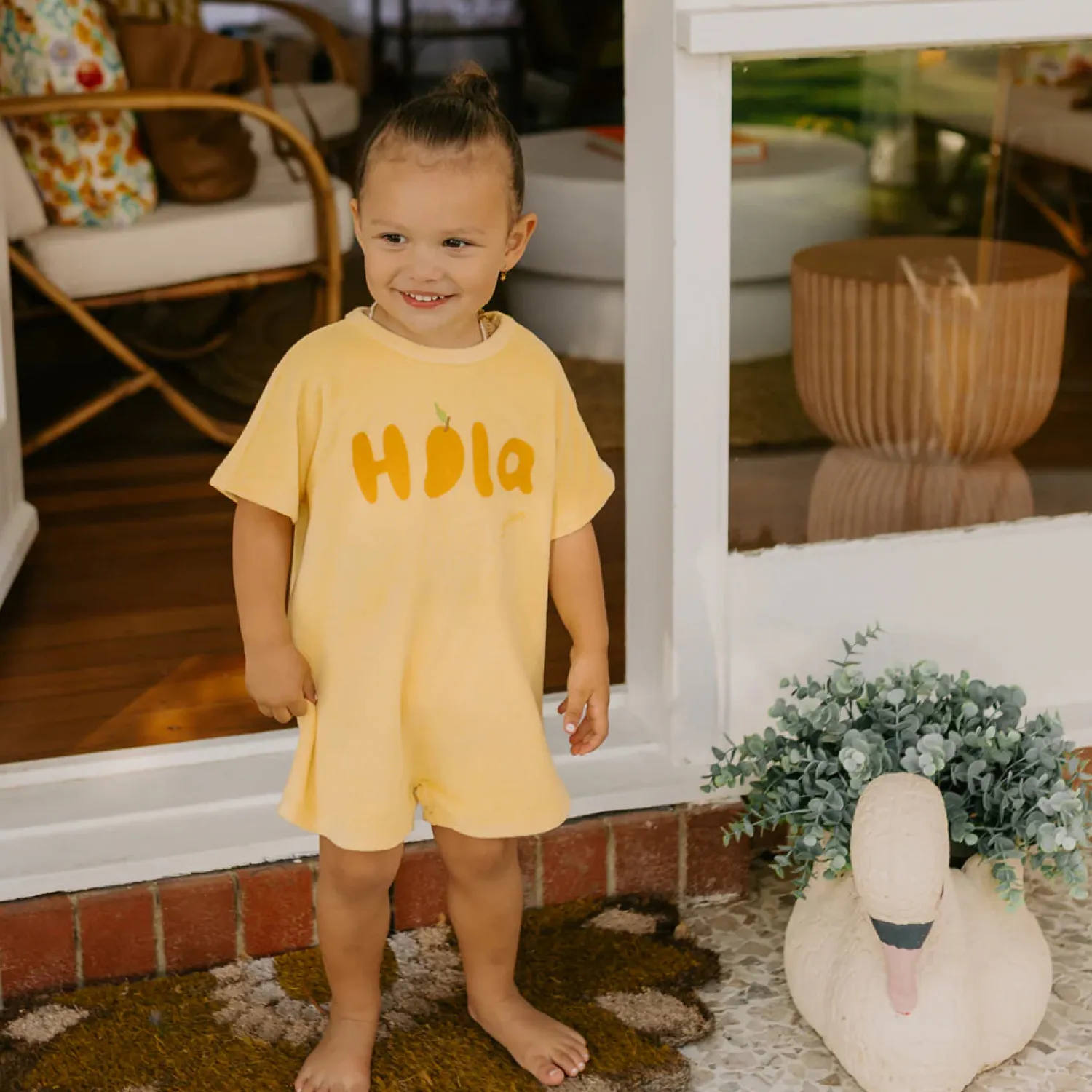 Golden Children Hola Playsuit - Mango Cream