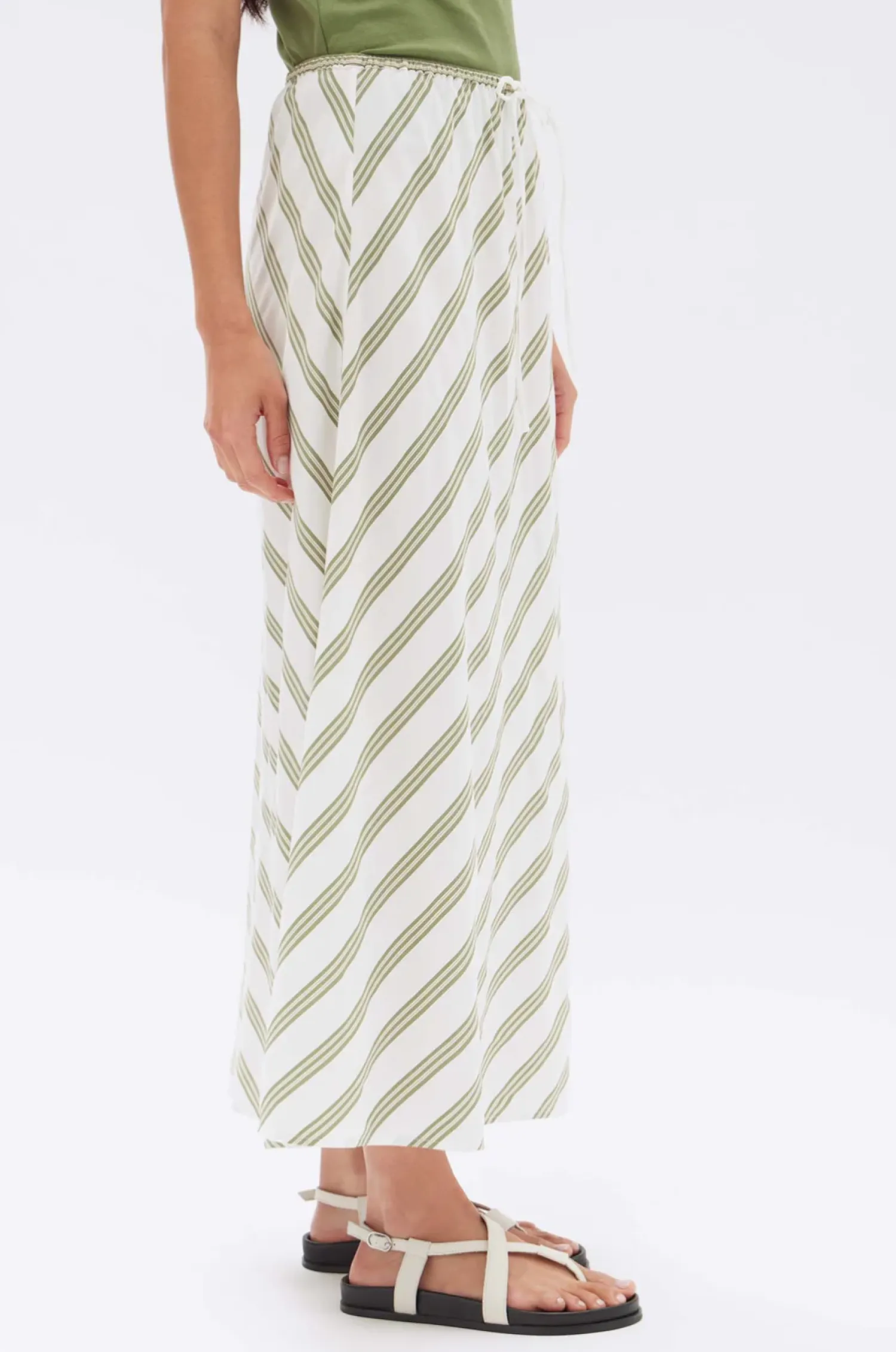 Women Assembly Label Isola Stripe Skirt - Pandan/Antique White