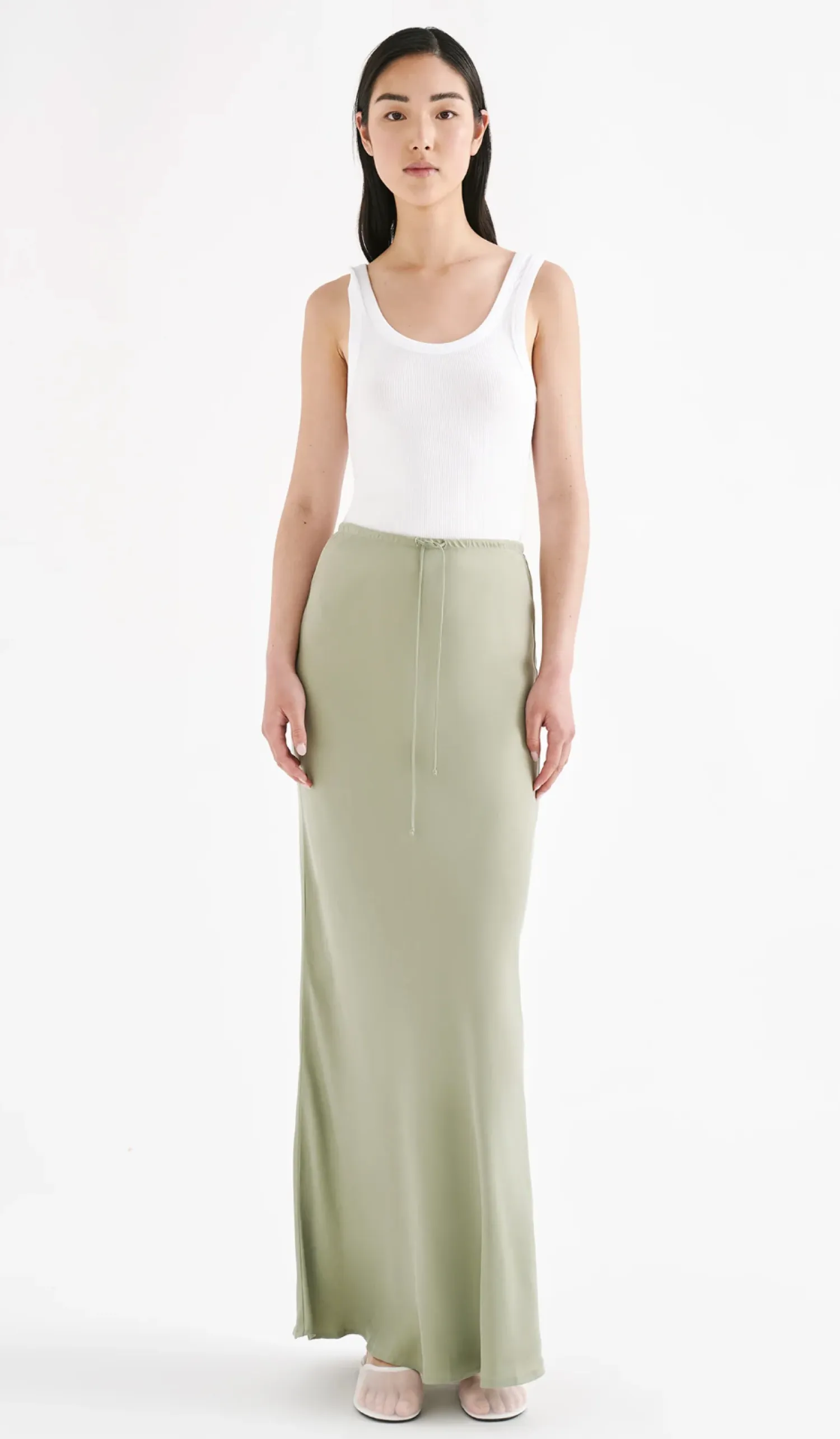 Women Nude Lucy Lea Cupro Skirt - Sage