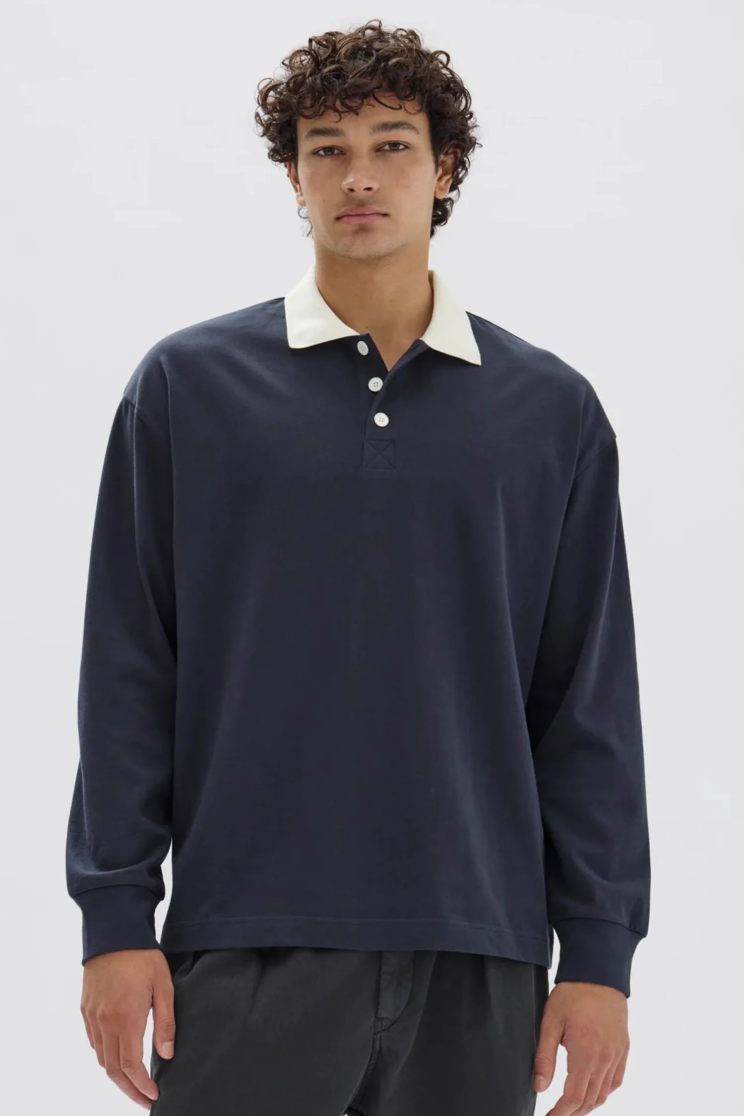 Assembly Label Mens Leonard Long Sleeve Jersey Polo