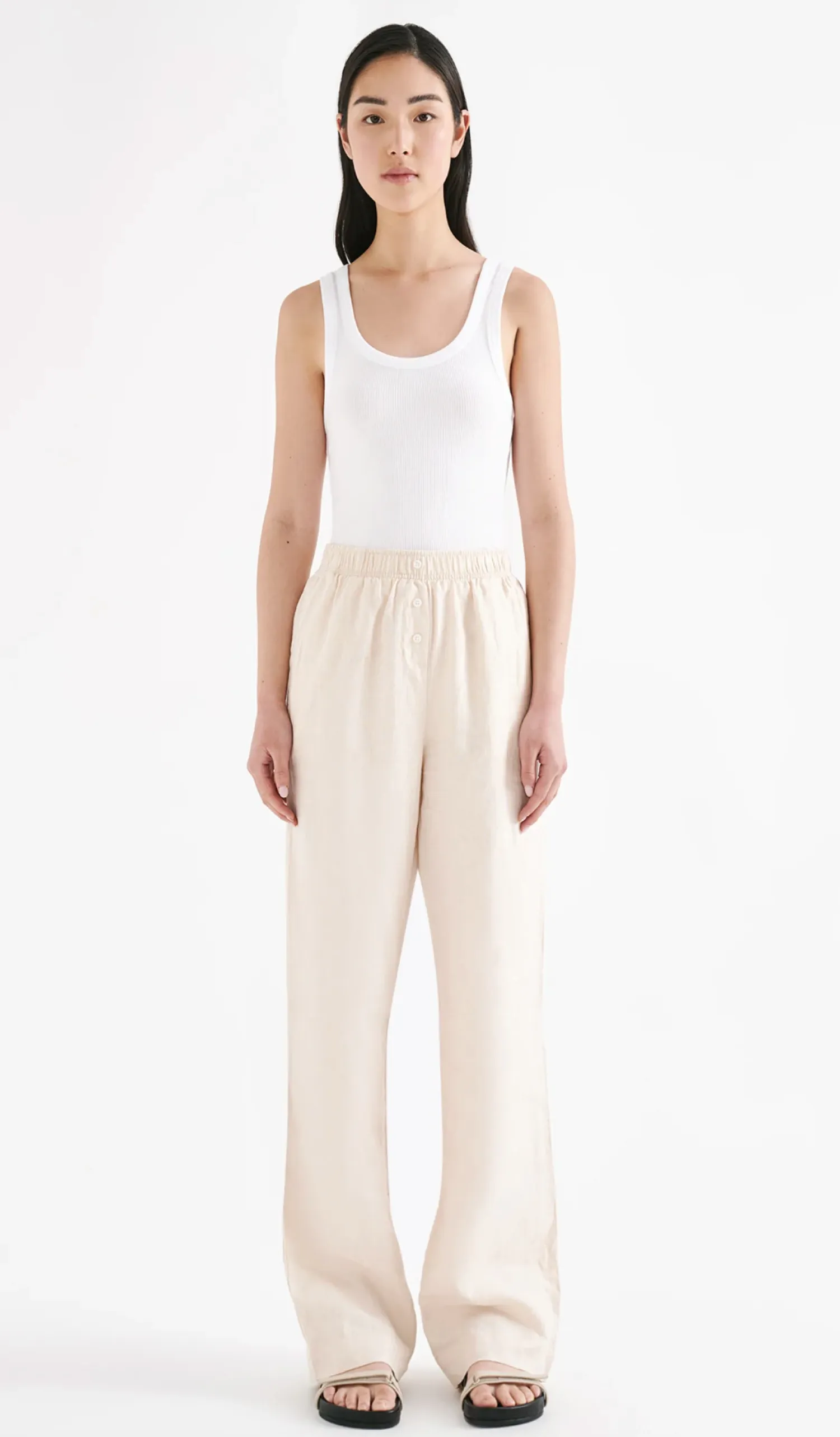 Women Nude Lucy Lounge Linen Pant - Pannacotta