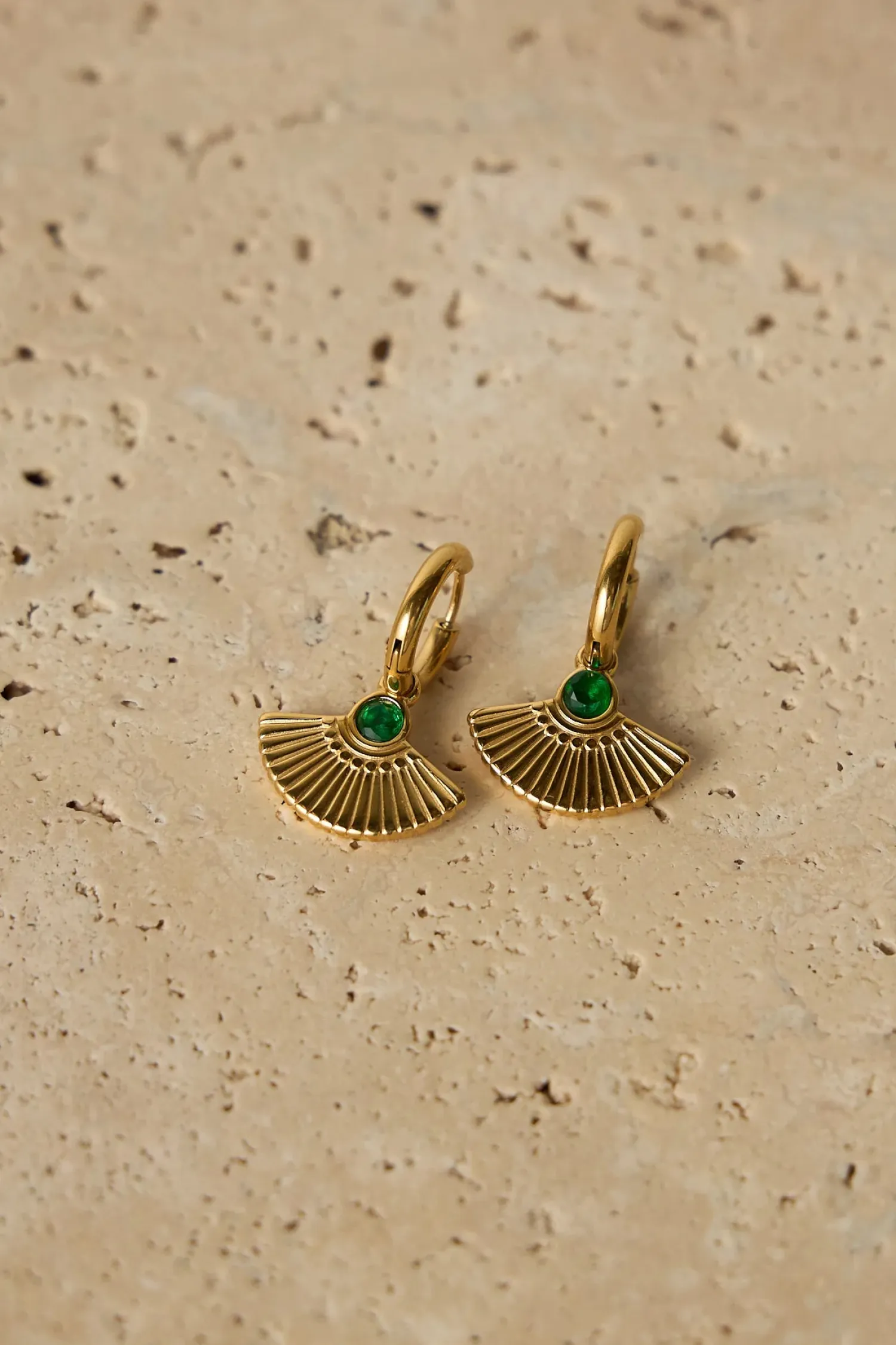 Women Love From Lilou Mason Earrings - Gold / Emerald