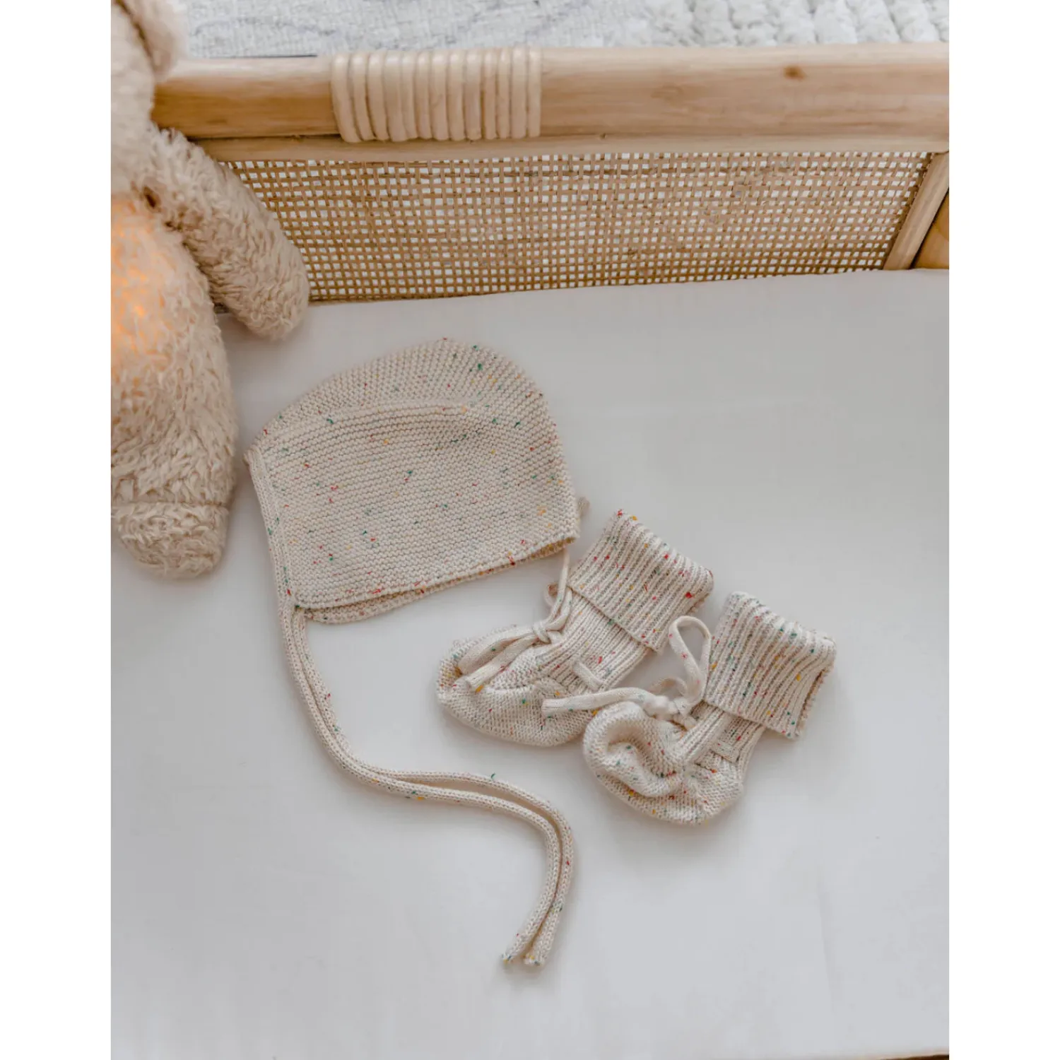 Woven Kids Newborn Bonnet - Oat