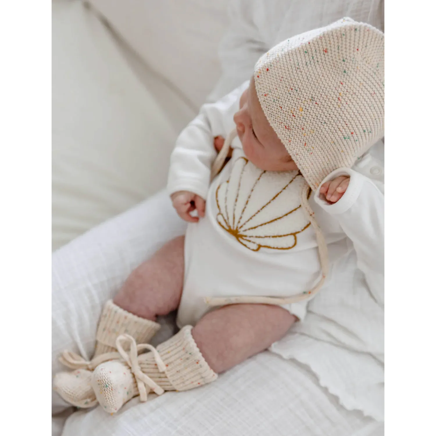 Woven Kids Newborn Bonnet - Oat