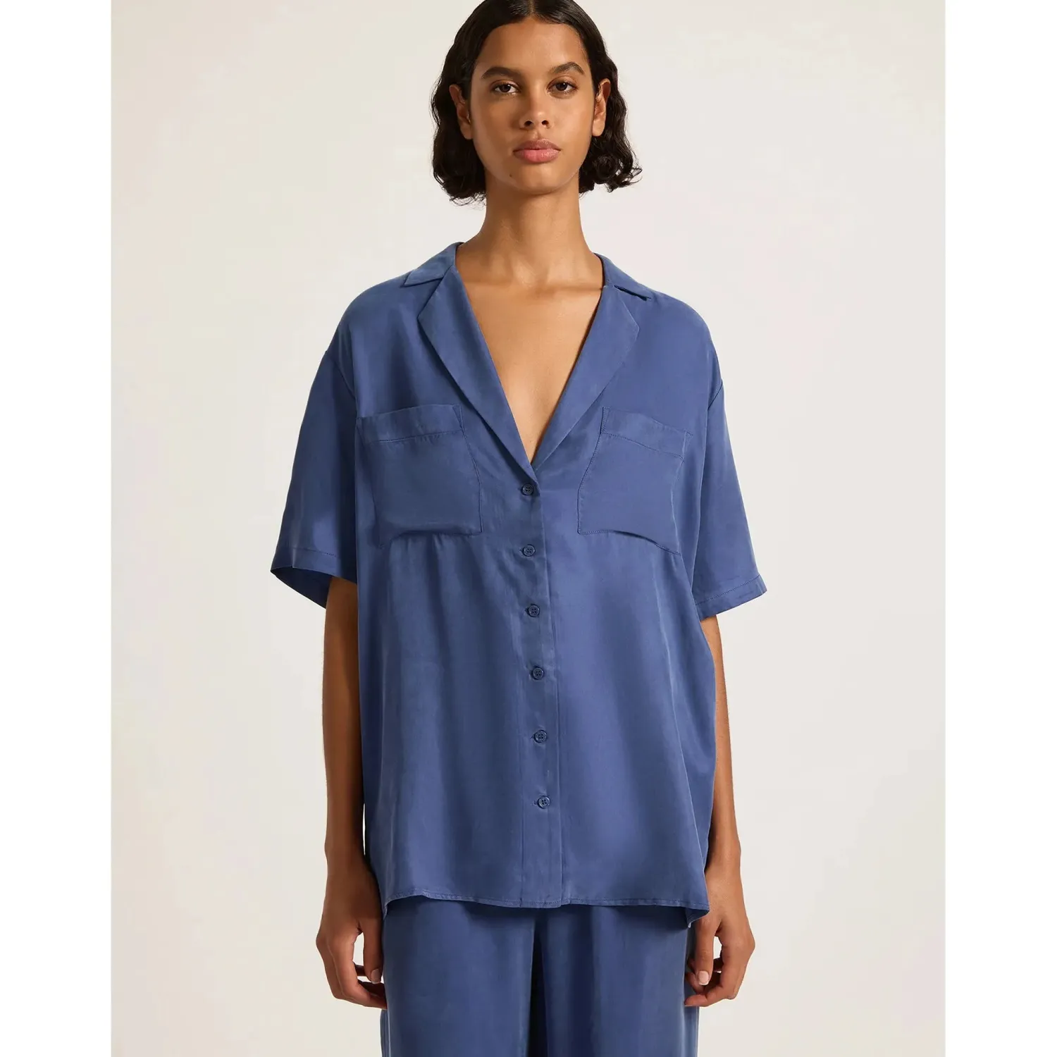 Women Nude Lucy Lucia Cupro Shirt - Indigo