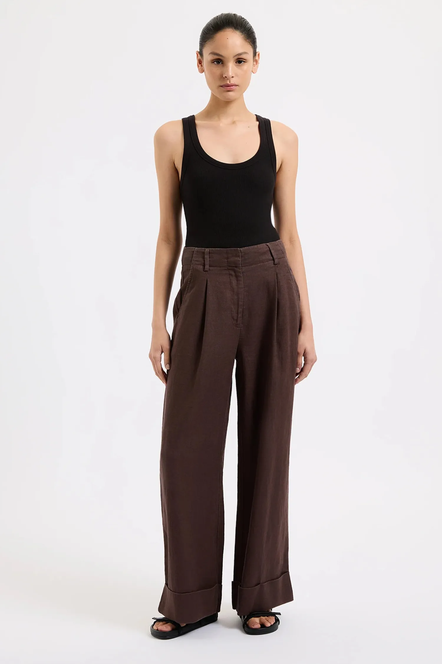 Women Nude Lucy Paloma Tailored Pant - Espresso