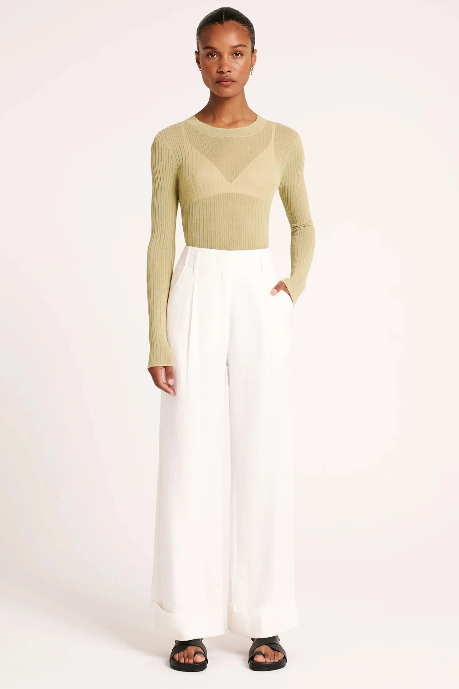 Women Nude Lucy Paloma Tailored Pant - Salt