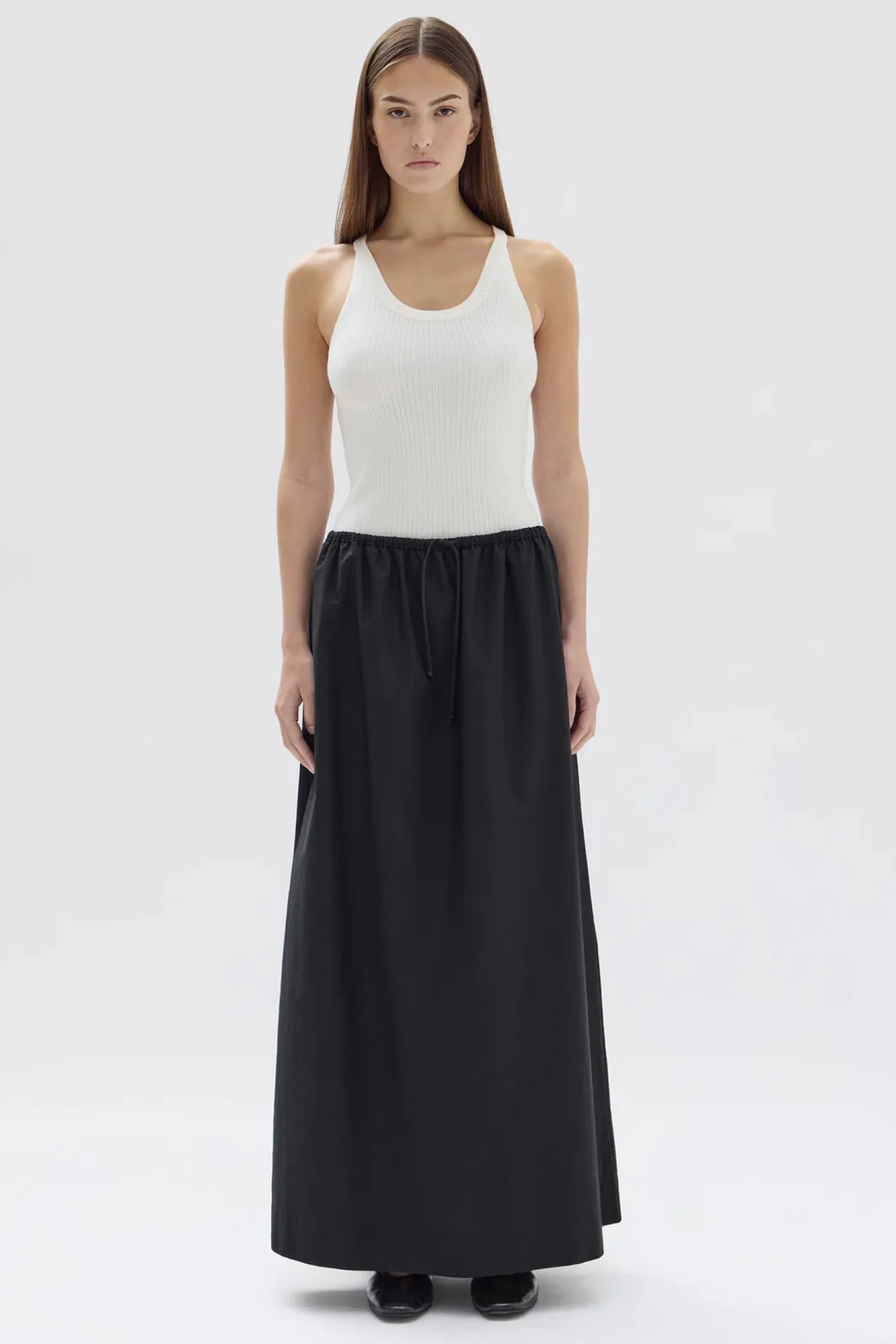 Women Assembly Label Philipa Poplin Midi Skirt - Black