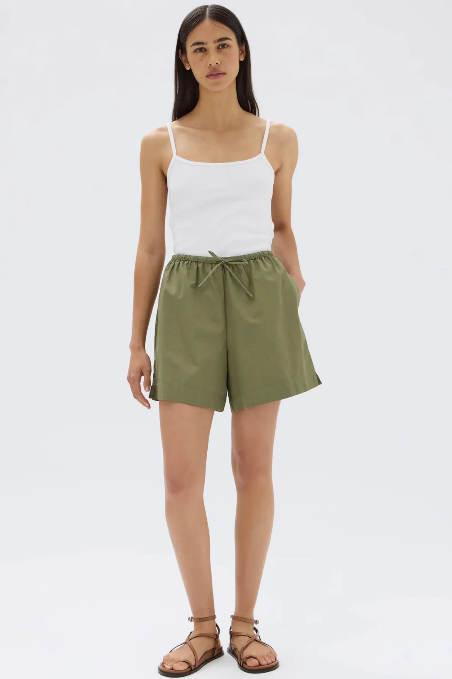 Women Assembly Label Philipa Poplin Short - Pandan