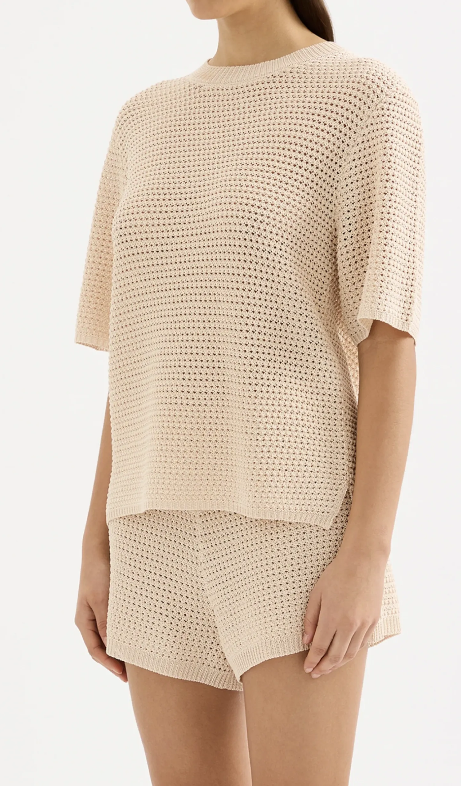 Women Nude Lucy Sawyer Crochet Tee - Cream