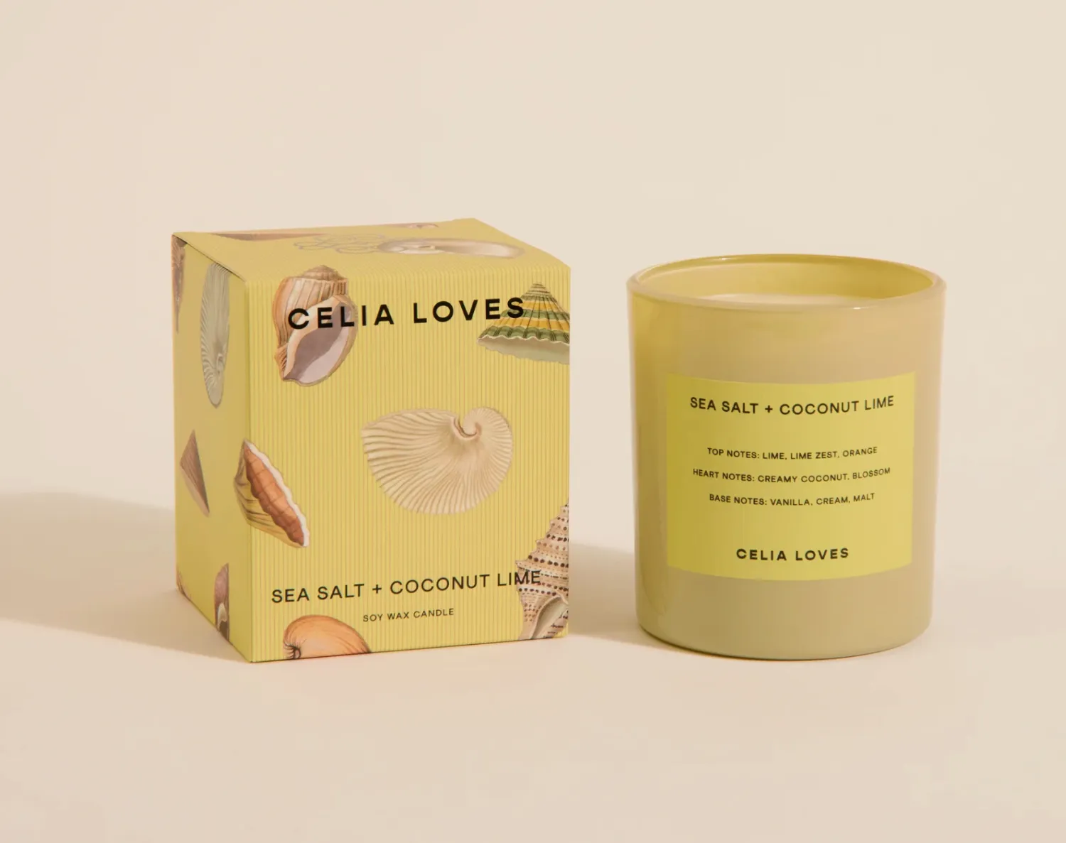 Celia Loves Sea Salt + Coconut Lime Candle