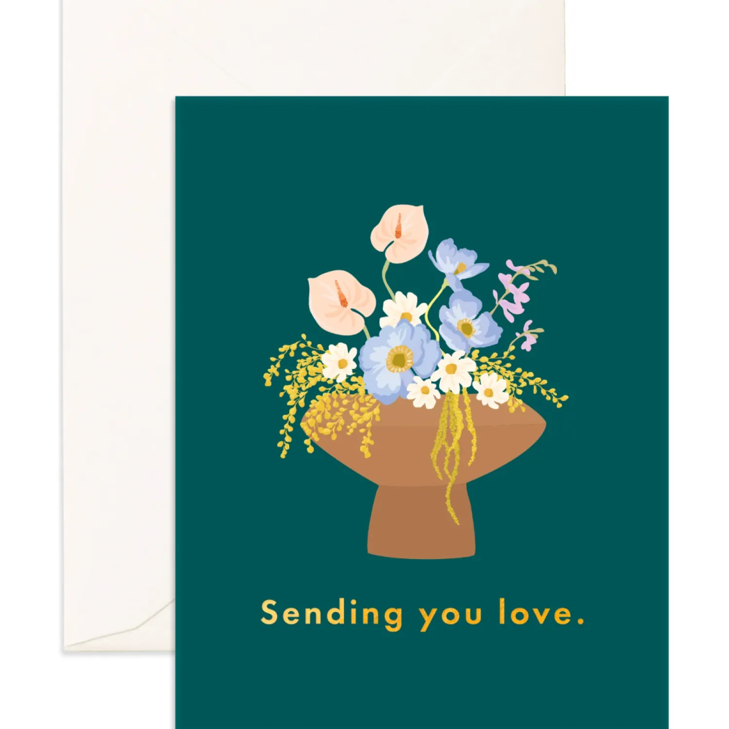 Fox & Fallow Sending You Love Vase Greeting Card