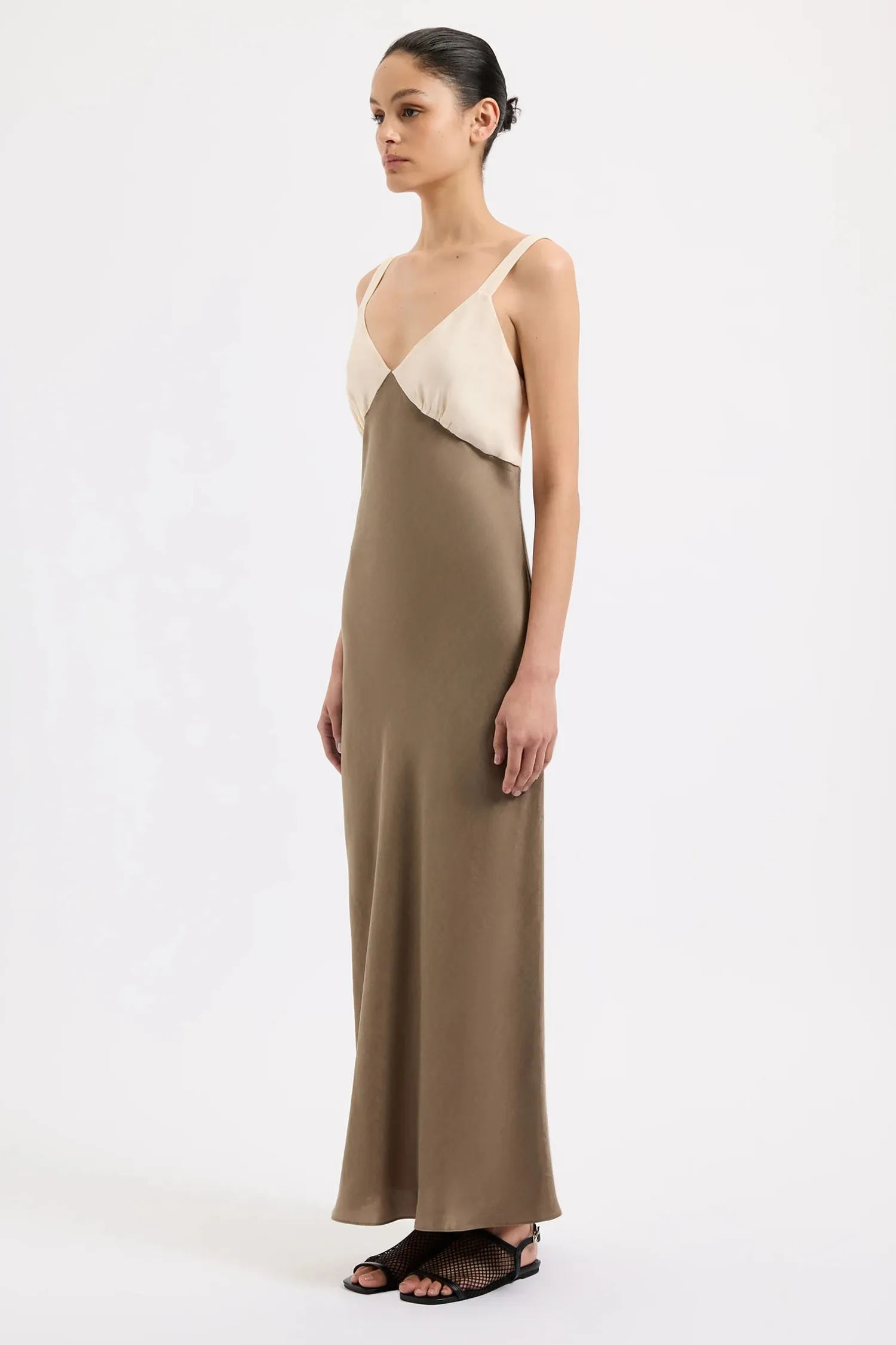 Women Nude Lucy Seshni Tencel Slip Dress - Chestnut Splice