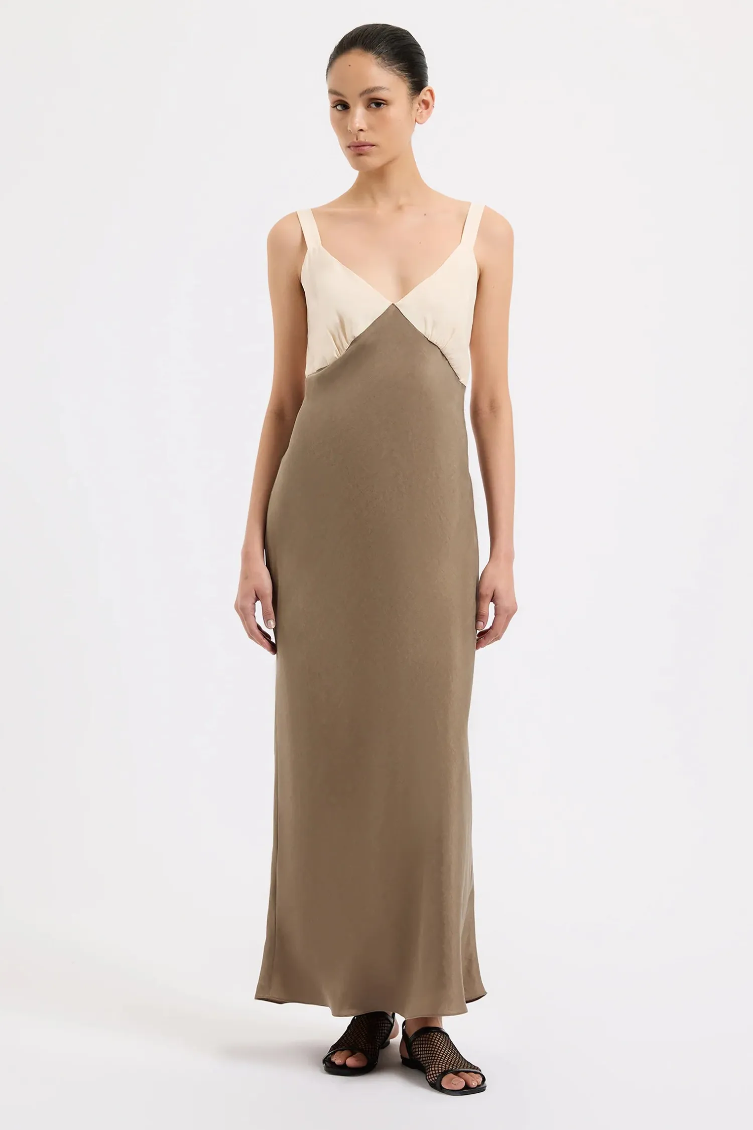 Women Nude Lucy Seshni Tencel Slip Dress - Chestnut Splice