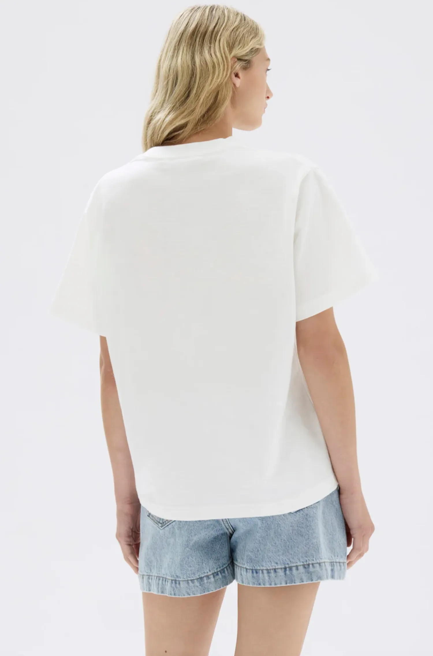 Women Assembly Label Slub Short Sleeve Tee - White