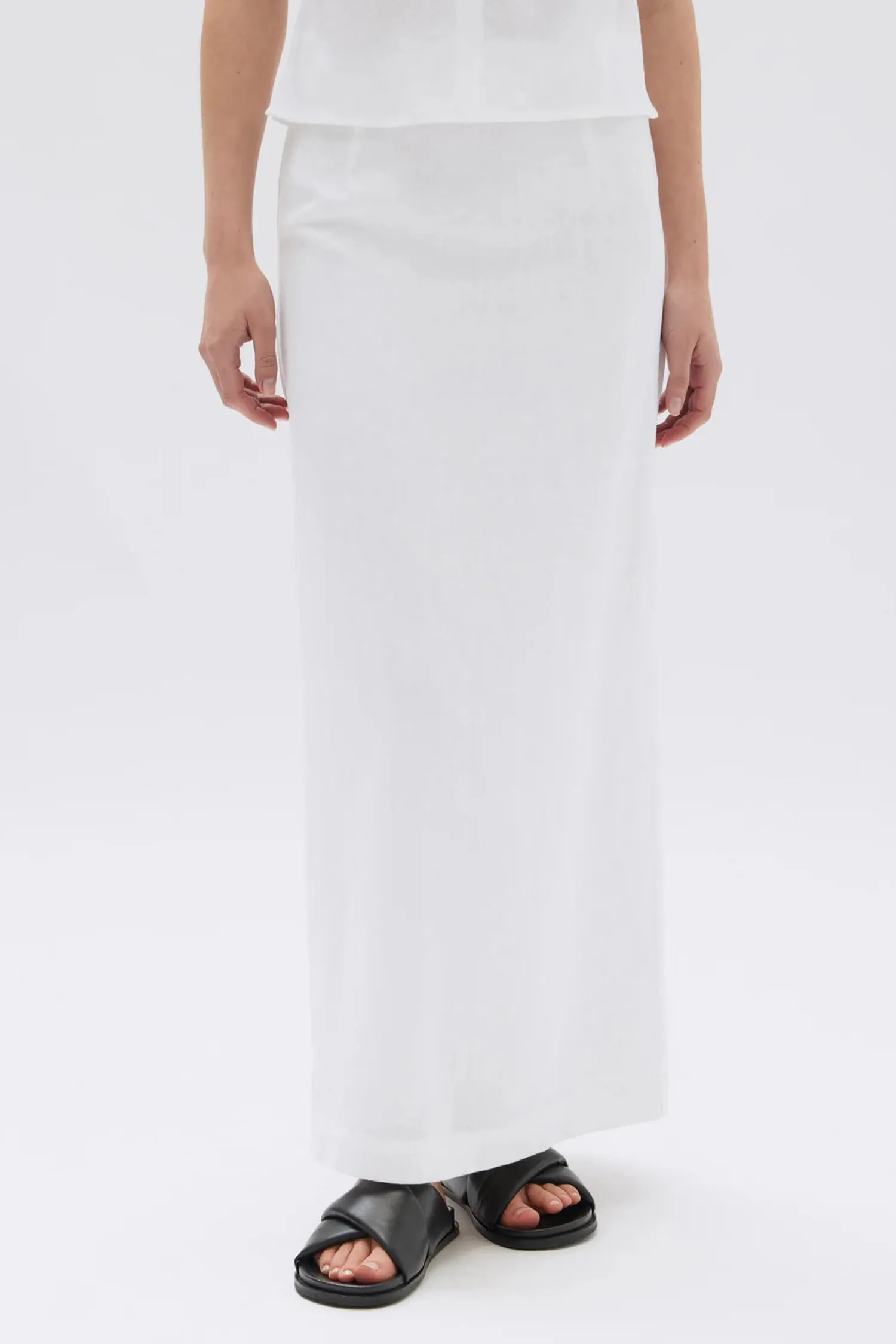 Women Assembly Label Solis Linen Maxi Skirt - White