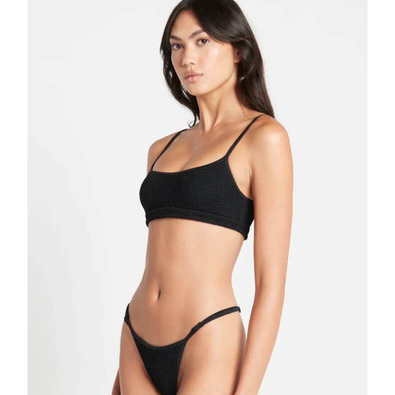 Women Bond-Eye Swim Strap Saint Crop - Black Eco