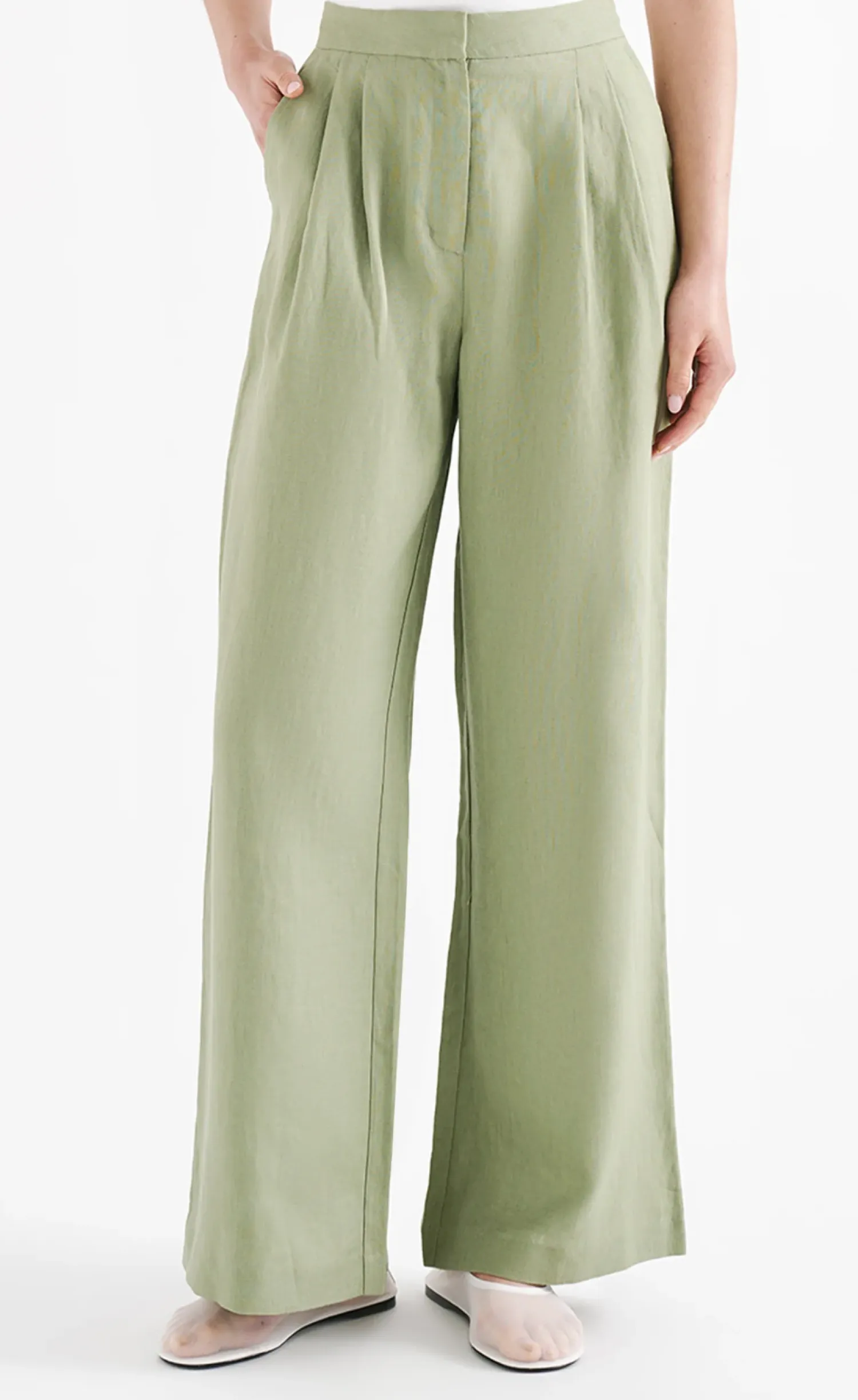 Women Nude Lucy Thilda Linen Pant - Sage