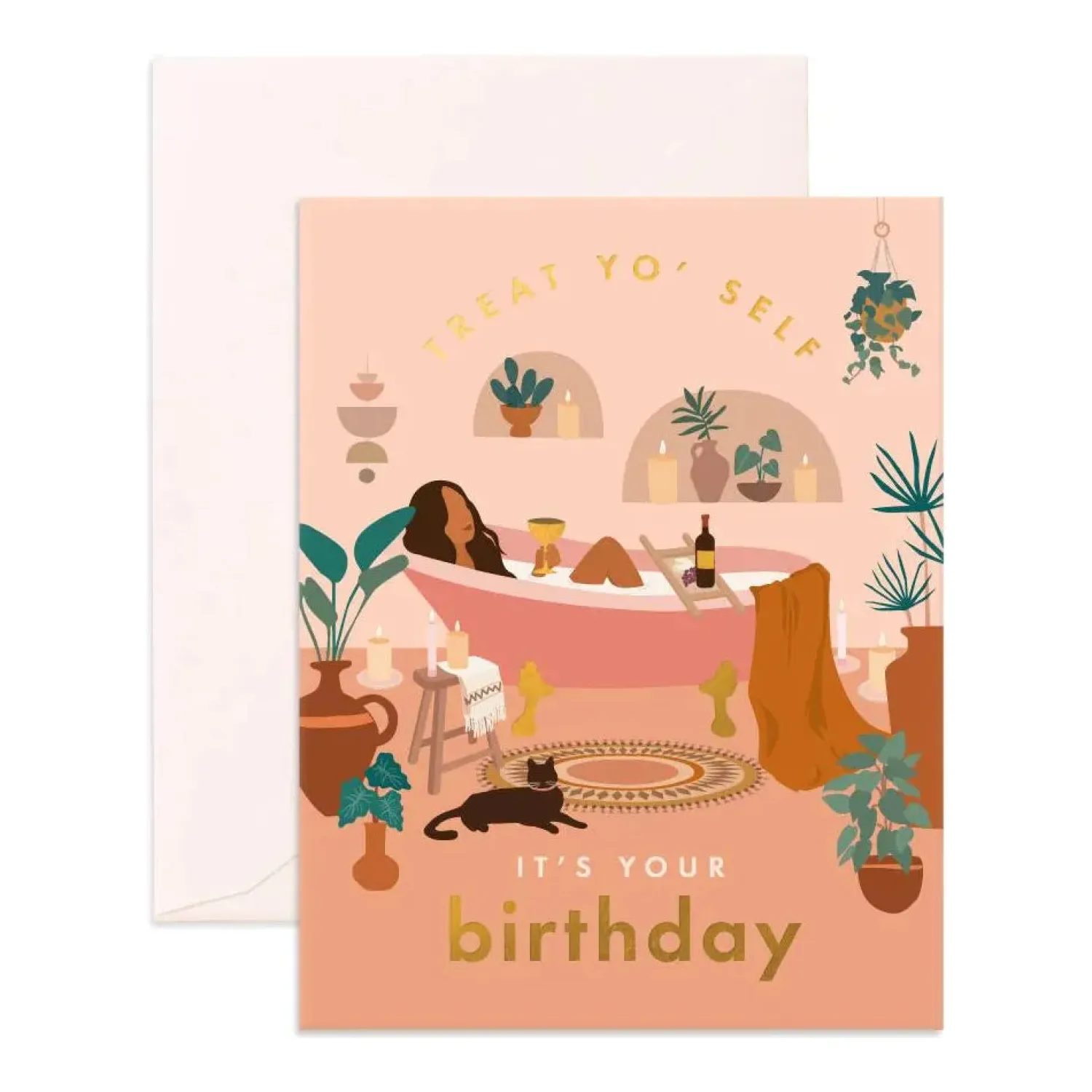 Fox & Fallow Treat Yo' Self Bath Greeting Card