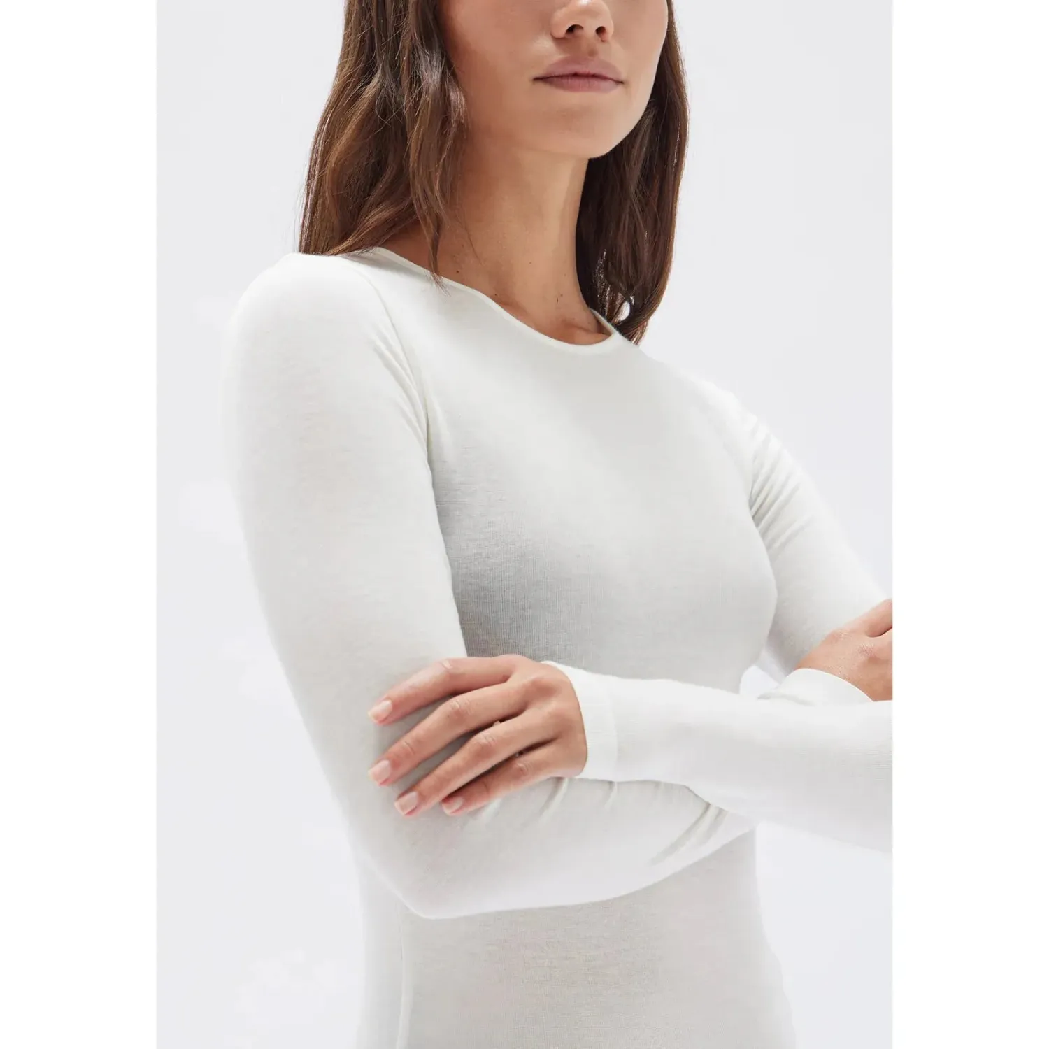 Women Assembly Label Violet Long Sleeve Tee - White