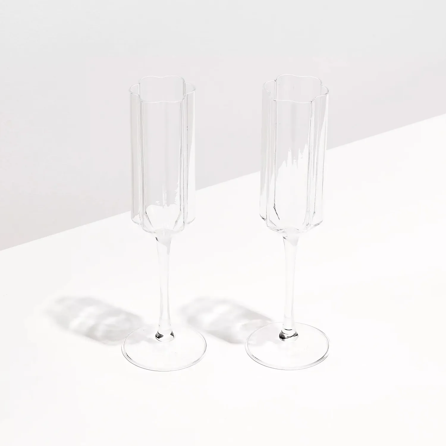 FAZEEK Wave Flute Set Of 2 - Clear