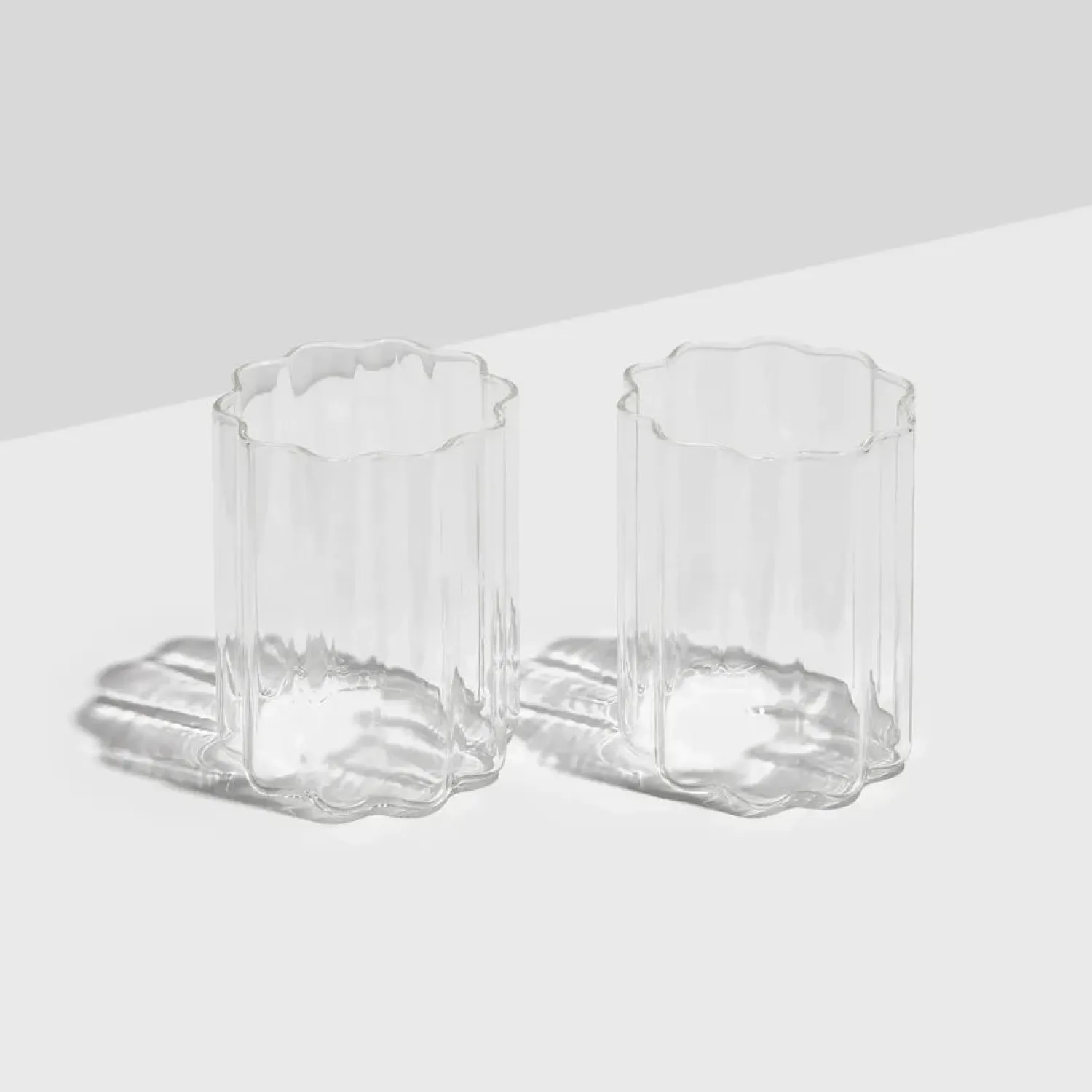 FAZEEK Wave Glass Set Of 2 - Clear