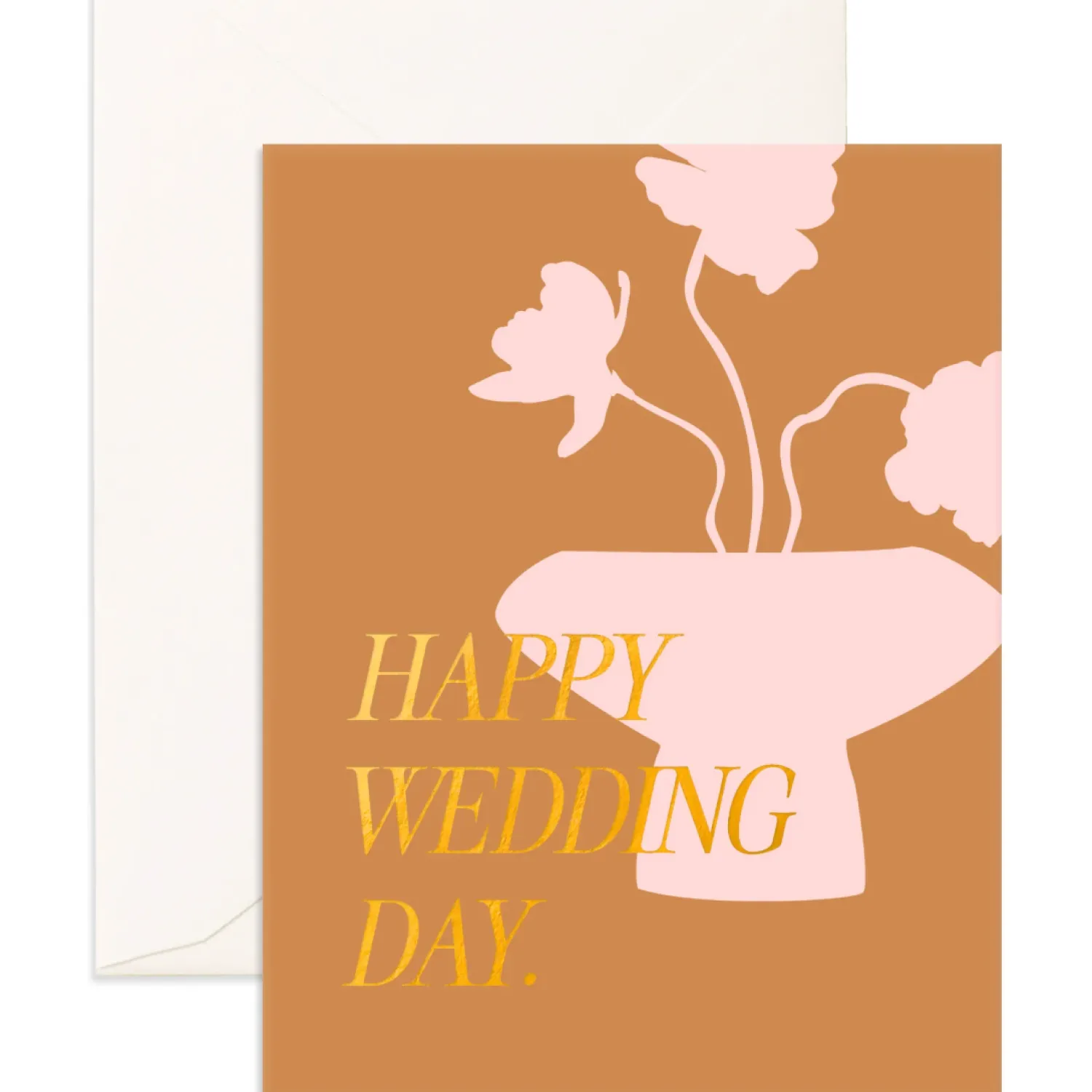 Fox & Fallow Wedding Day Peony Vase Greeting Card