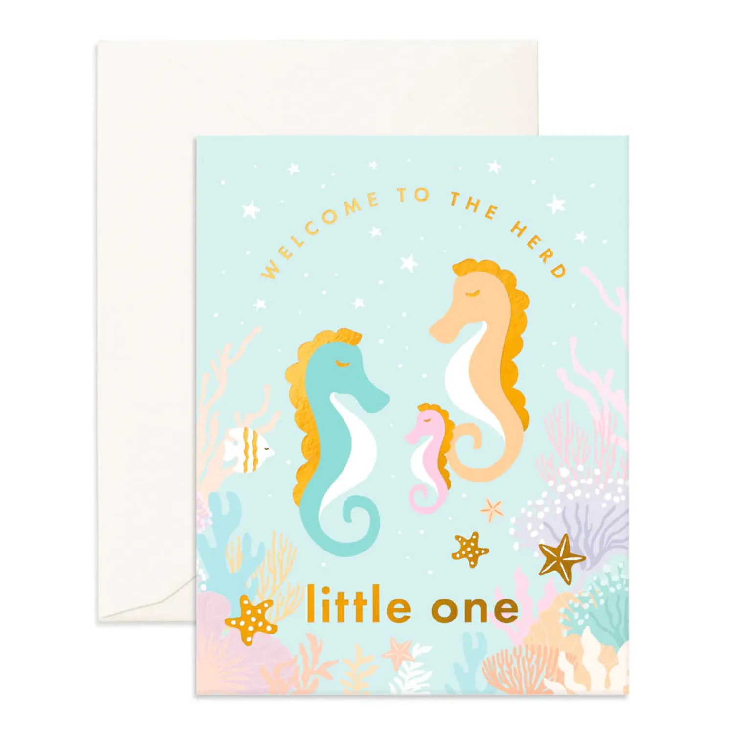 Fox & Fallow Welcome Little Seahorse Greeting Card